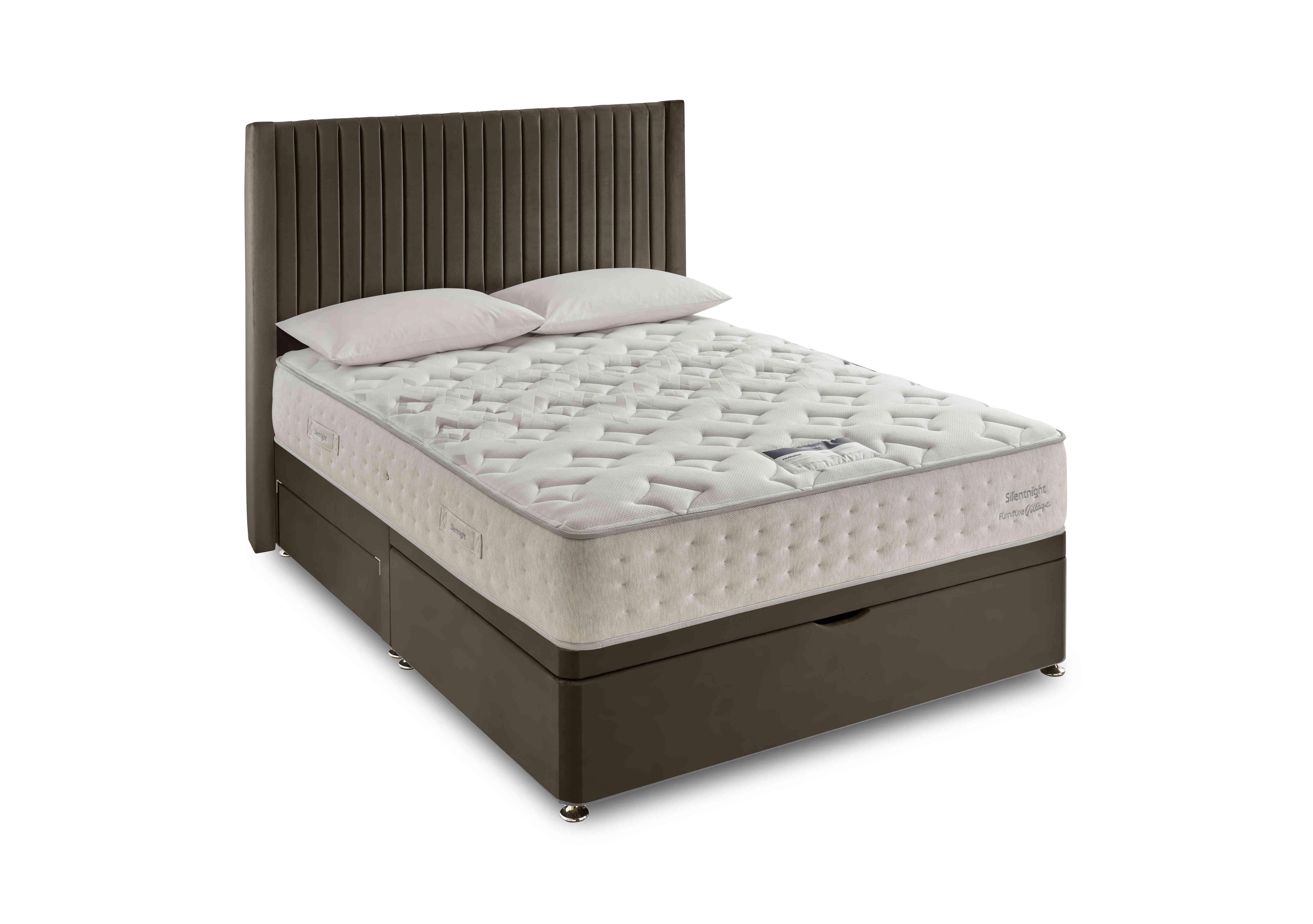 Revitalise Restore 1600 Half Ottoman Divan Set in Smooth Velvet Mink on Furniture Village