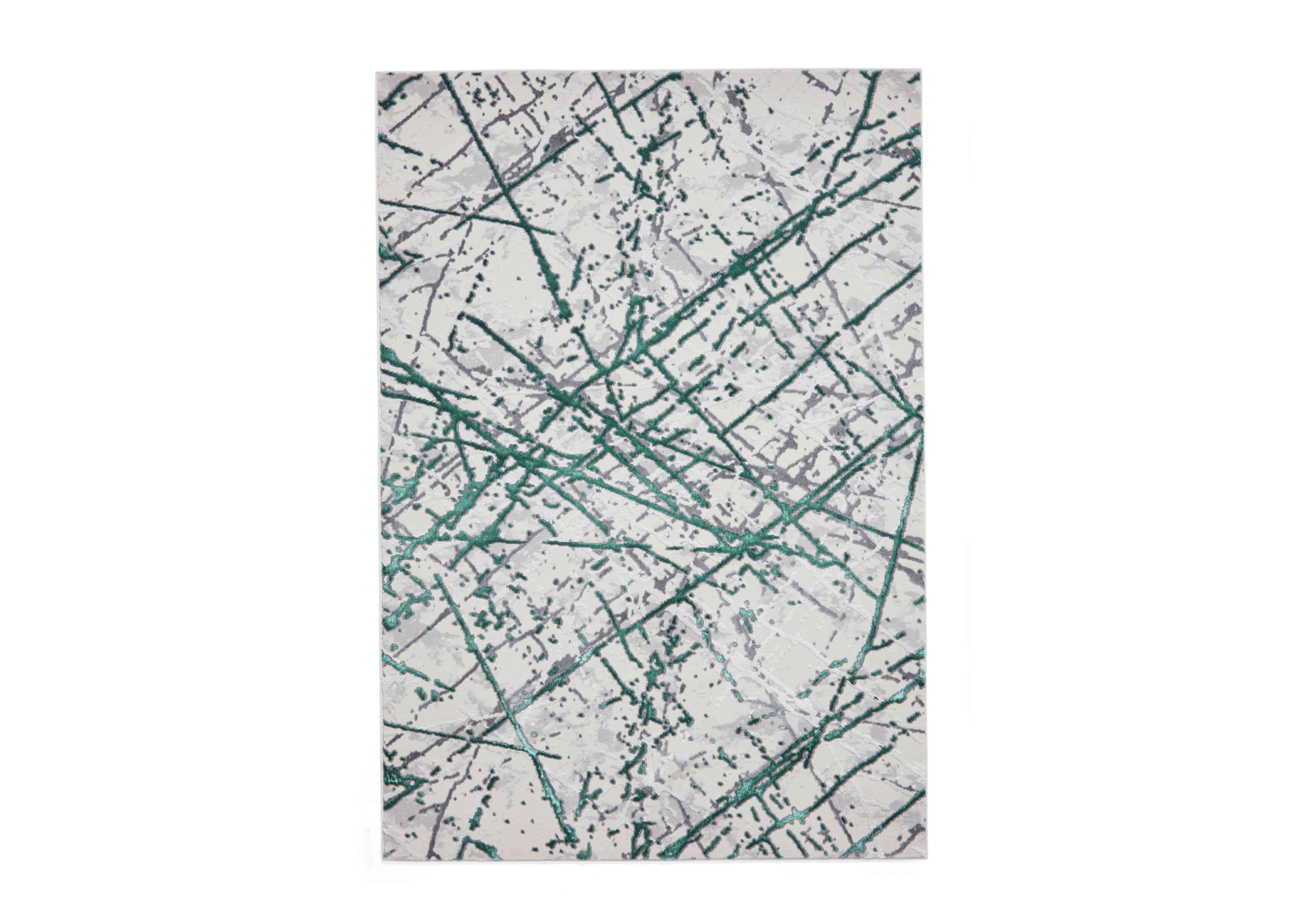 Hestia Rug in Green Silver on Furniture Village