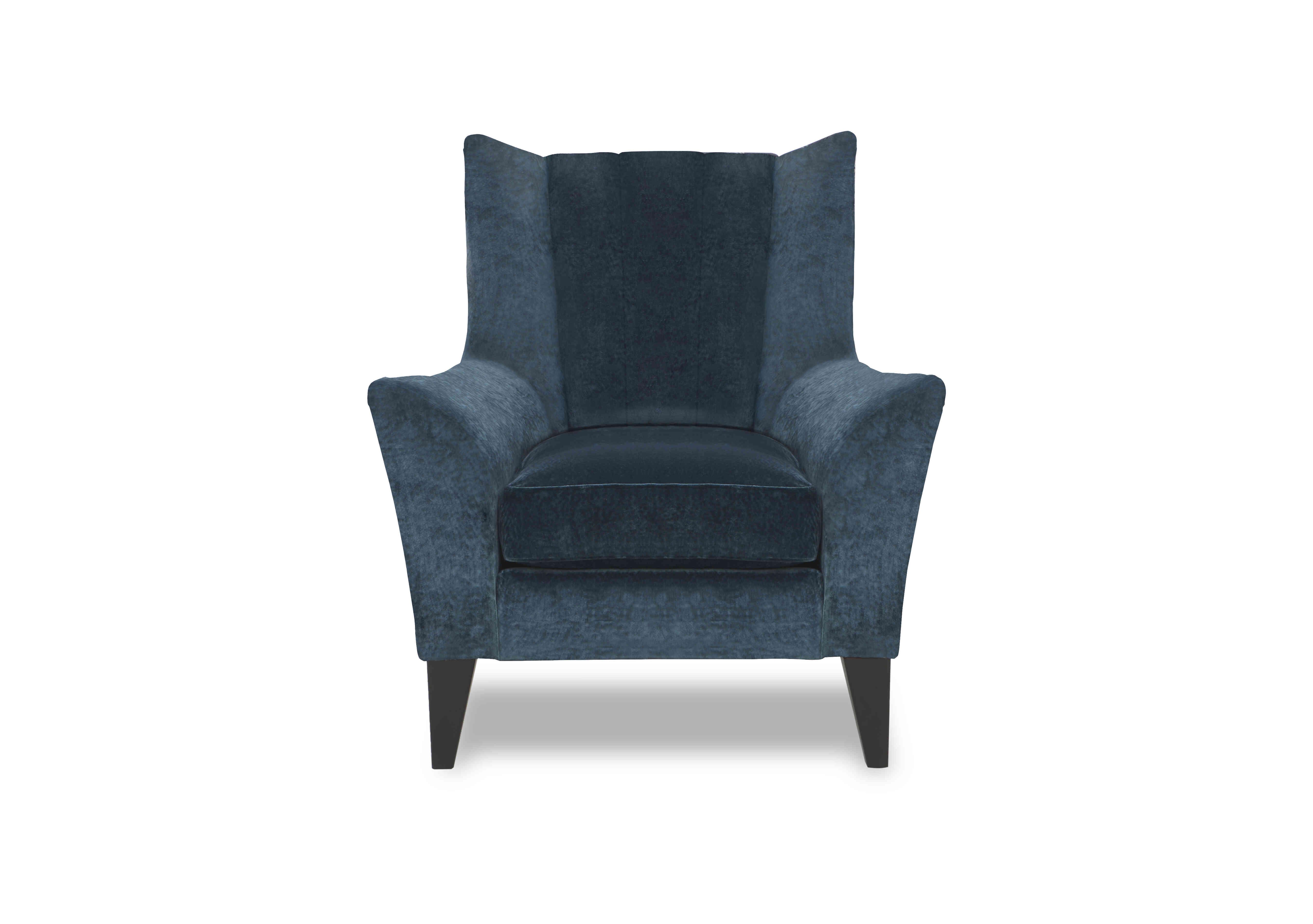 Modern Classics Fluted Chair in Remini Petrol Blue Sp Mf on Furniture Village