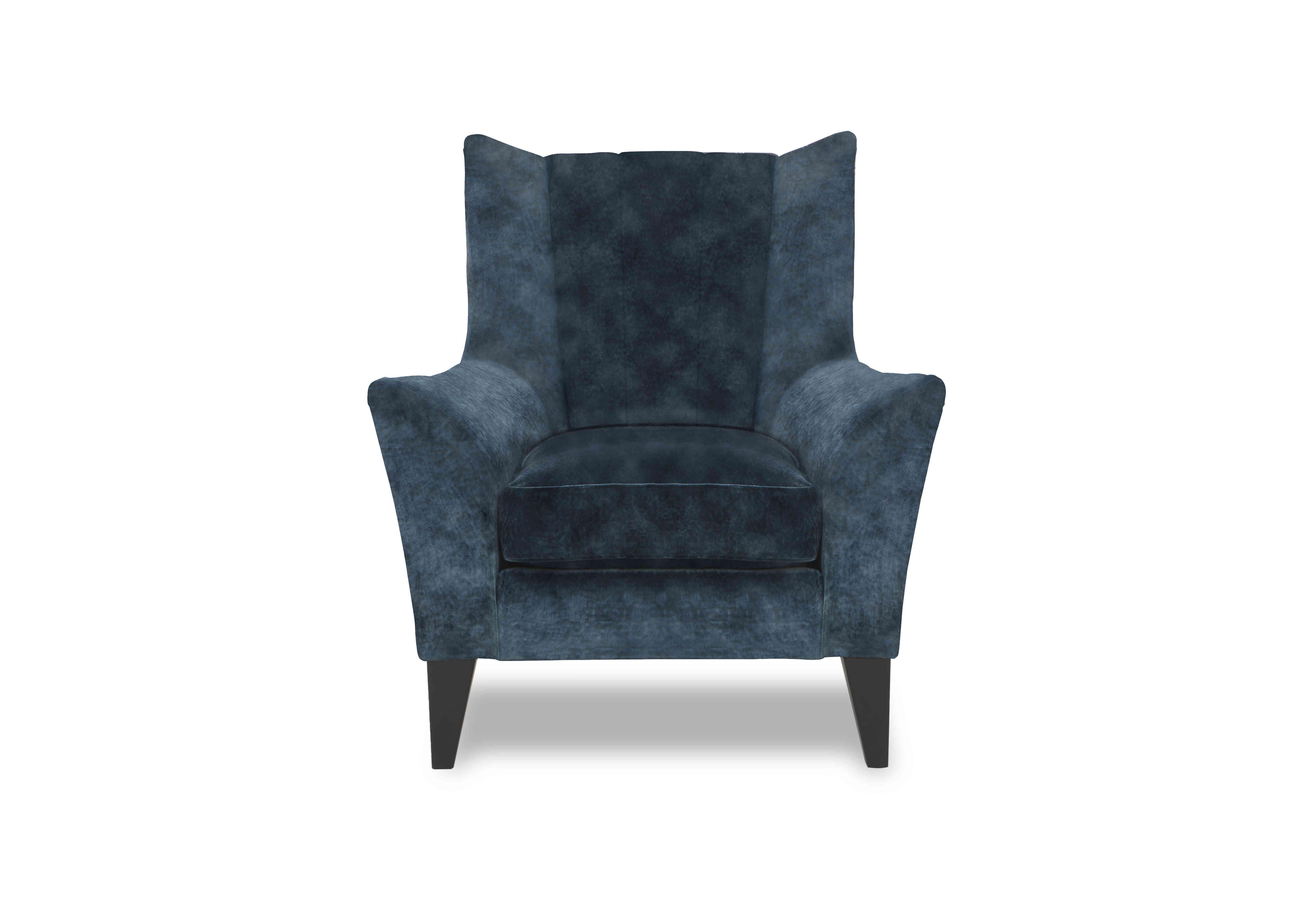 Modern Classics Fluted Chair in Verona Petrol Blue Sp Mf on Furniture Village