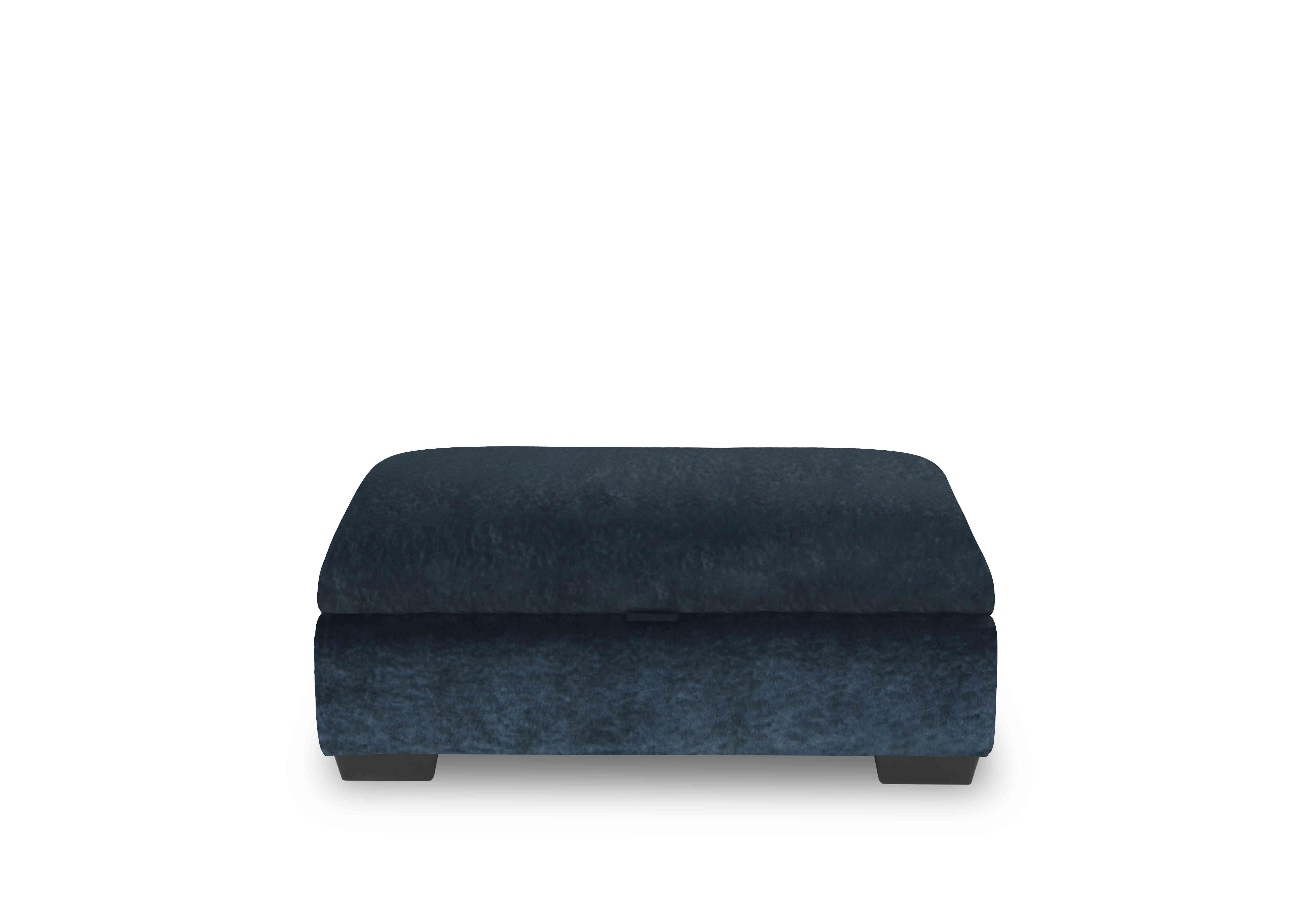 Modern Classics Storage Stool in Remini Petrol Blue Mf on Furniture Village