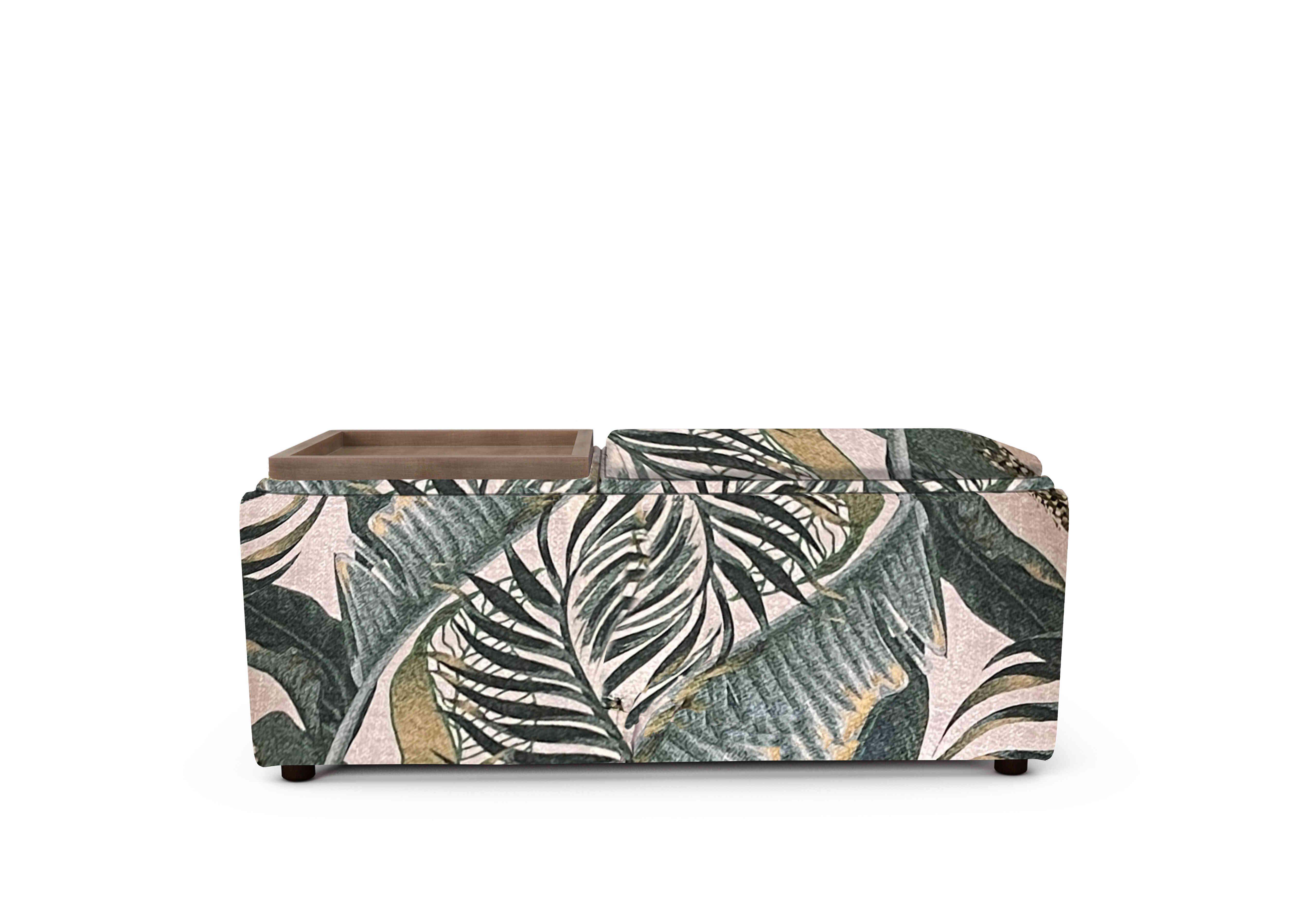 Bronwyn Storage Bench Tray Stool in Eme381 Emerald Wot on Furniture Village