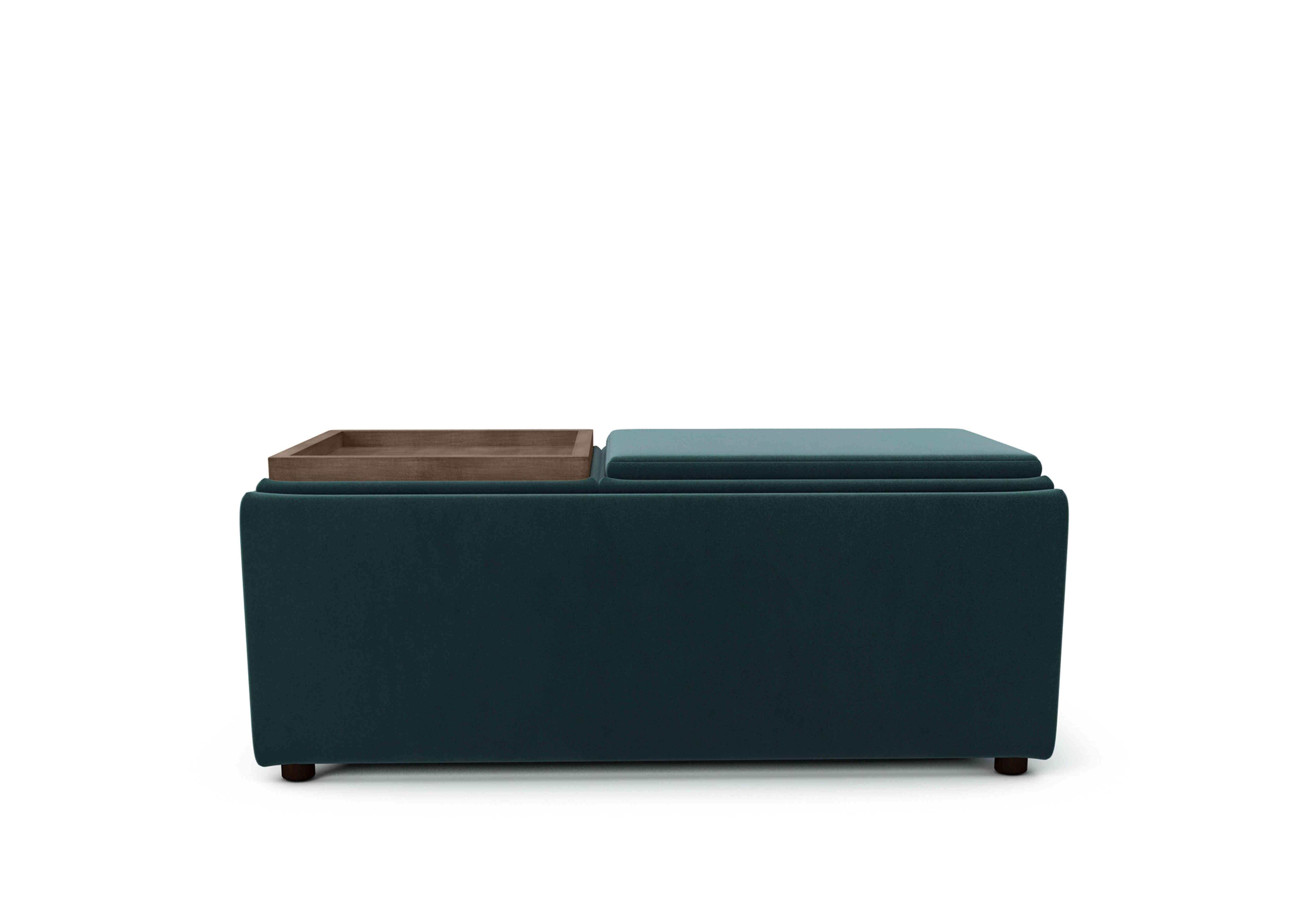 Bronwyn Storage Bench Tray Stool in Eve259 Evening Teal Vot on Furniture Village