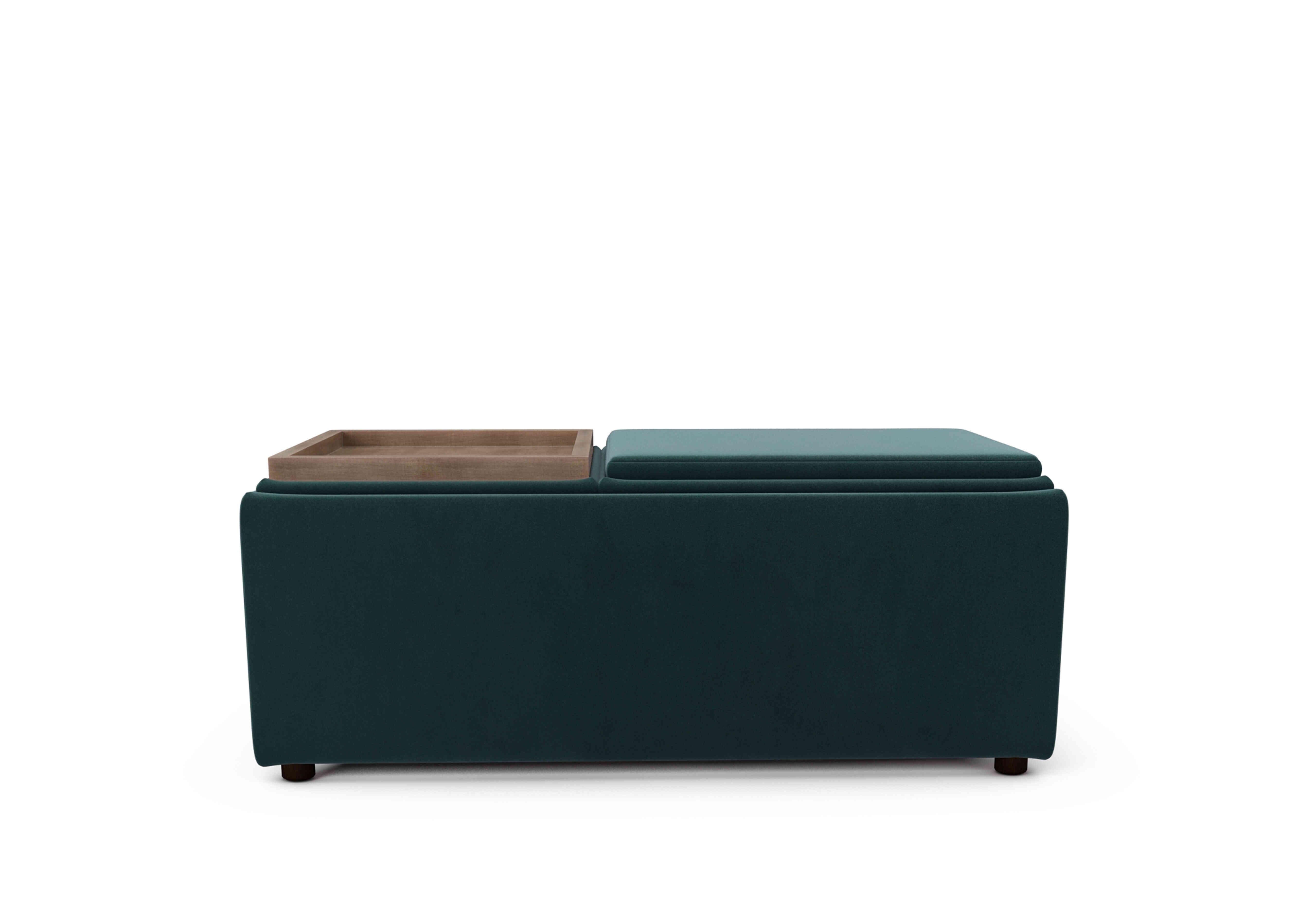 Bronwyn Storage Bench Tray Stool in Eve259 Evening Teal Wot on Furniture Village