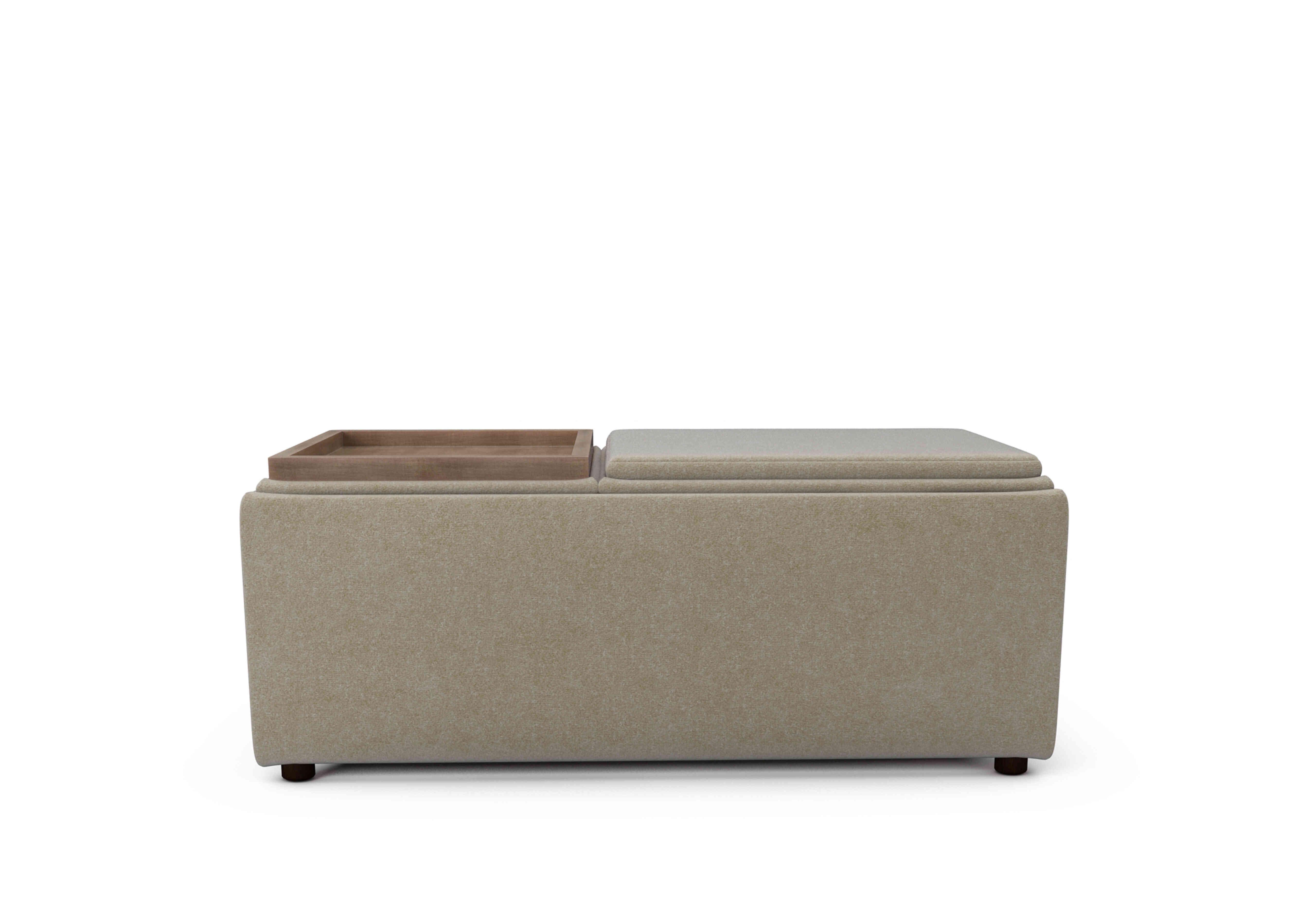 Bronwyn Storage Bench Tray Stool in Qui193 Quiet Fawn Wot on Furniture Village