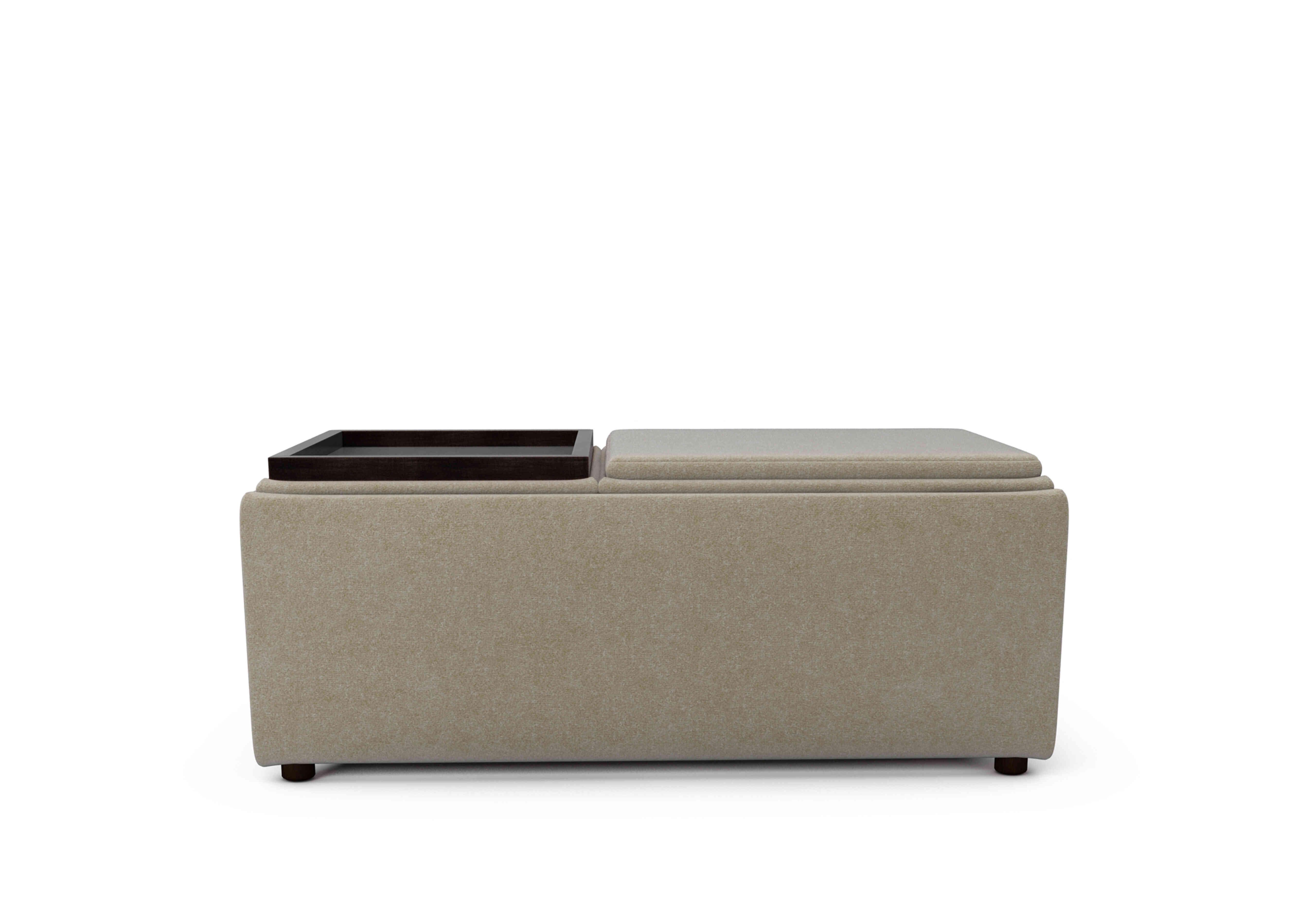 Bronwyn Storage Bench Tray Stool in Qui193 Quiet Fawn Wt on Furniture Village