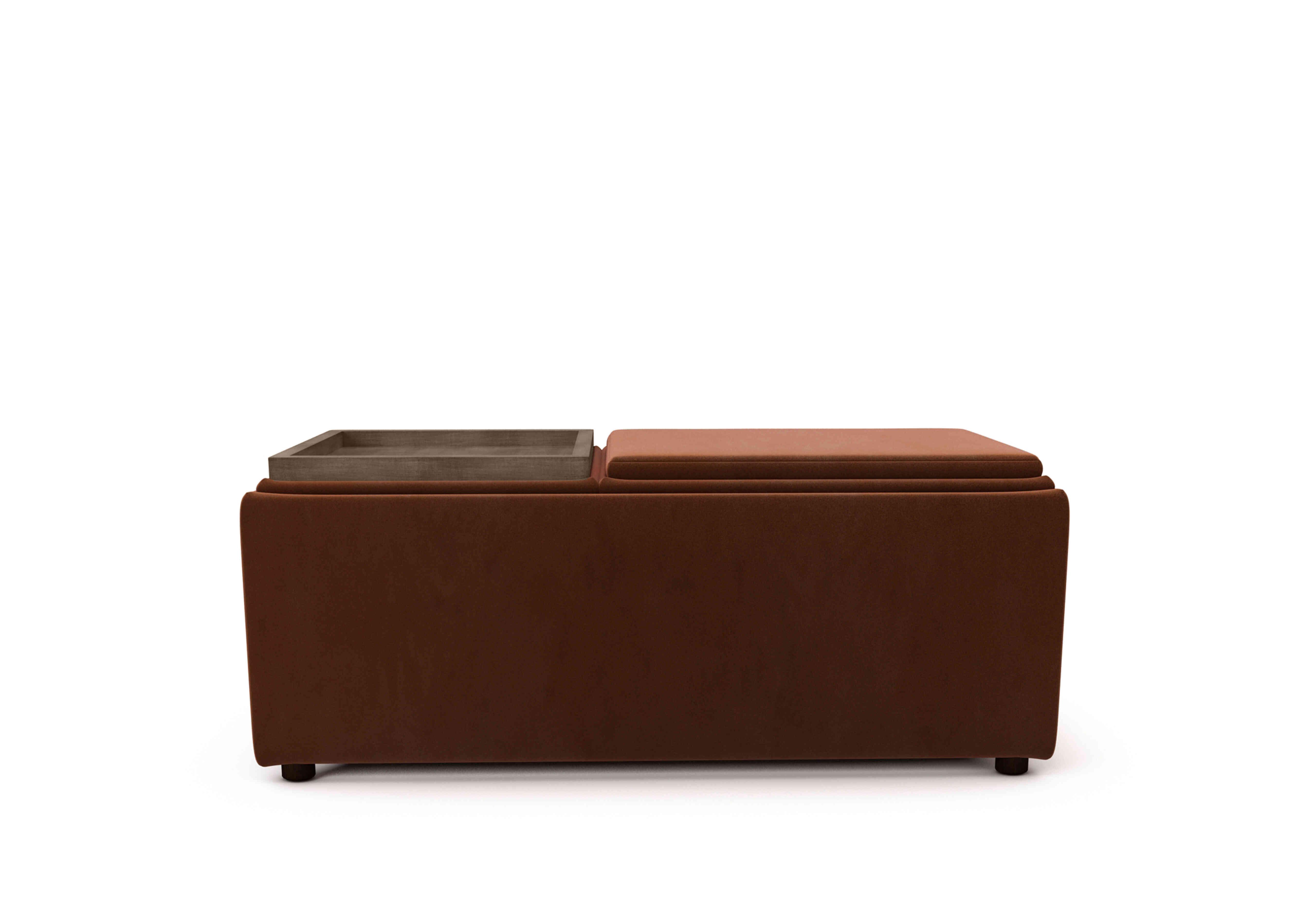 Bronwyn Storage Bench Tray Stool in Rus255 Rusty Gate Vot on Furniture Village