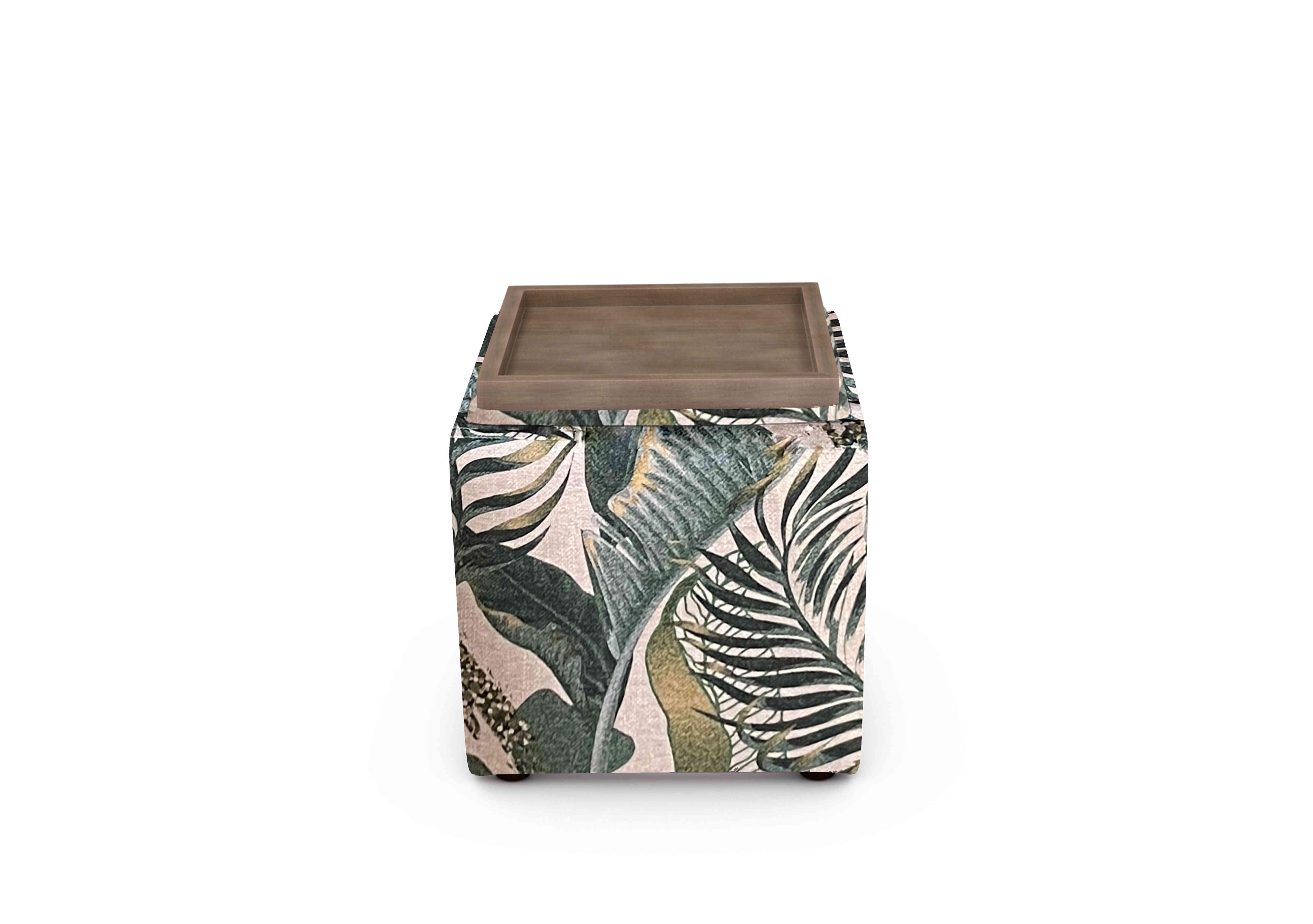Bronwyn Storage Cube Tray Stool in Eme381 Emerald Wot on Furniture Village