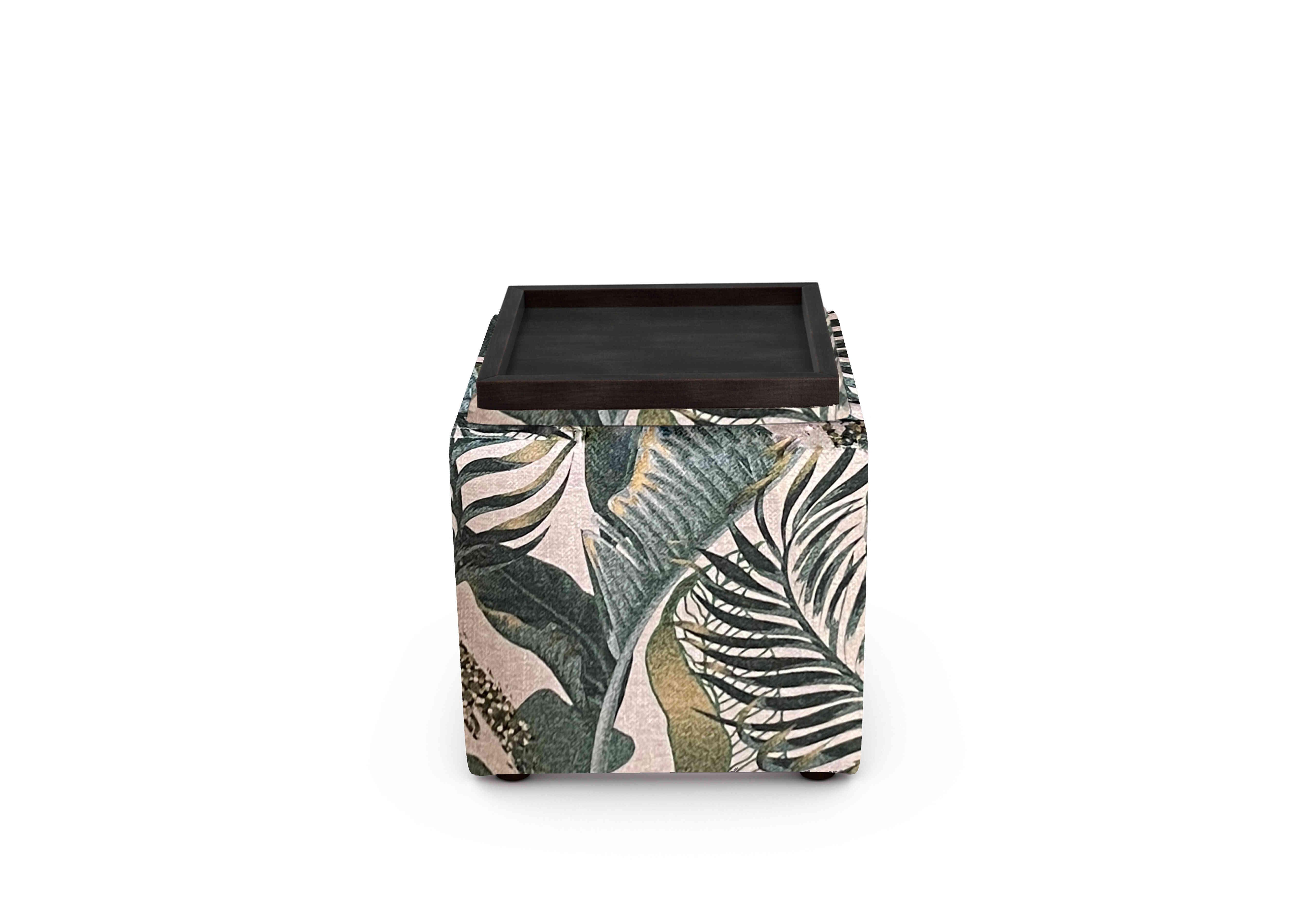 Bronwyn Storage Cube Tray Stool in Eme381 Emerald Wt on Furniture Village