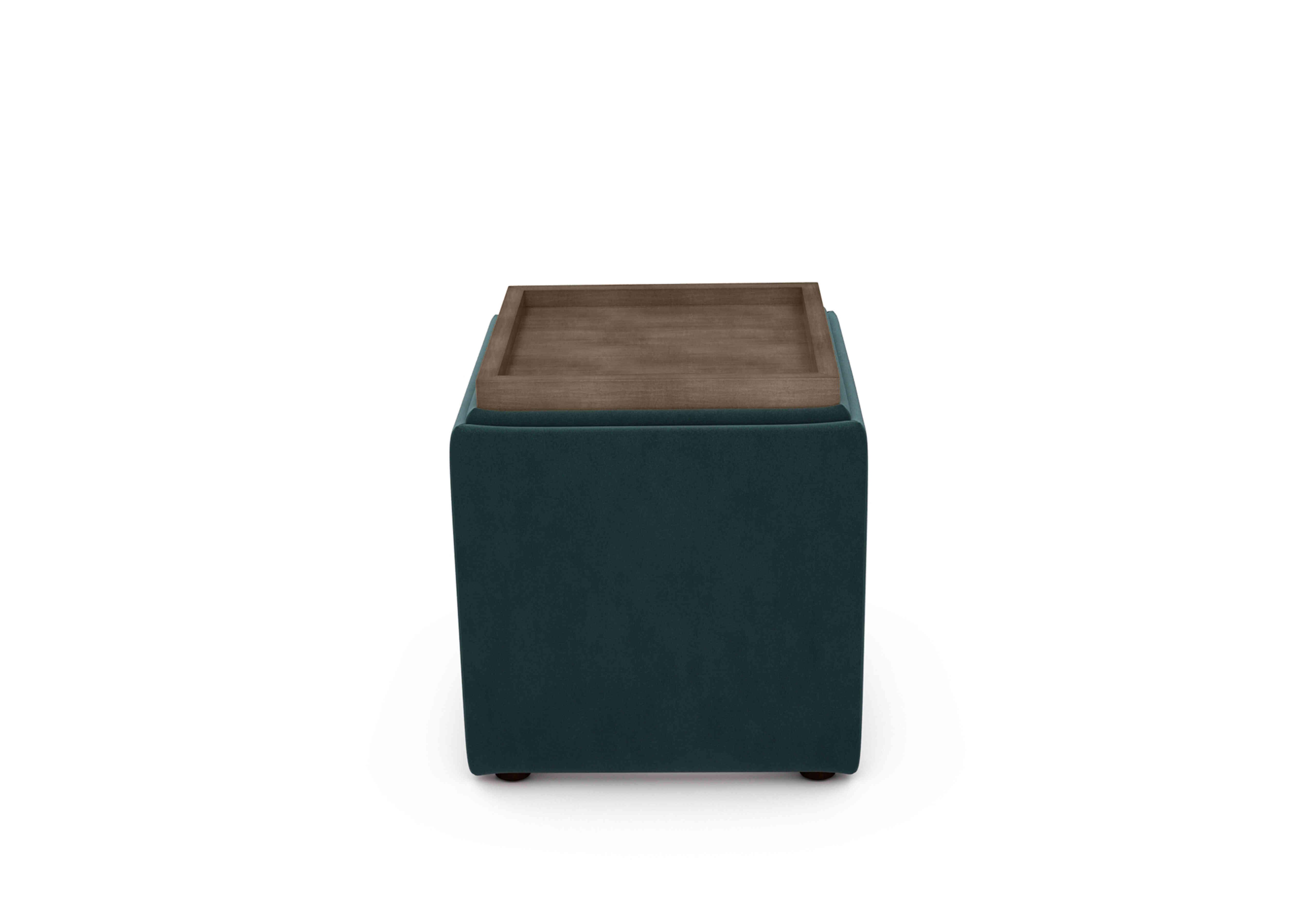 Bronwyn Storage Cube Tray Stool in Eve259 Evening Teal Vot on Furniture Village