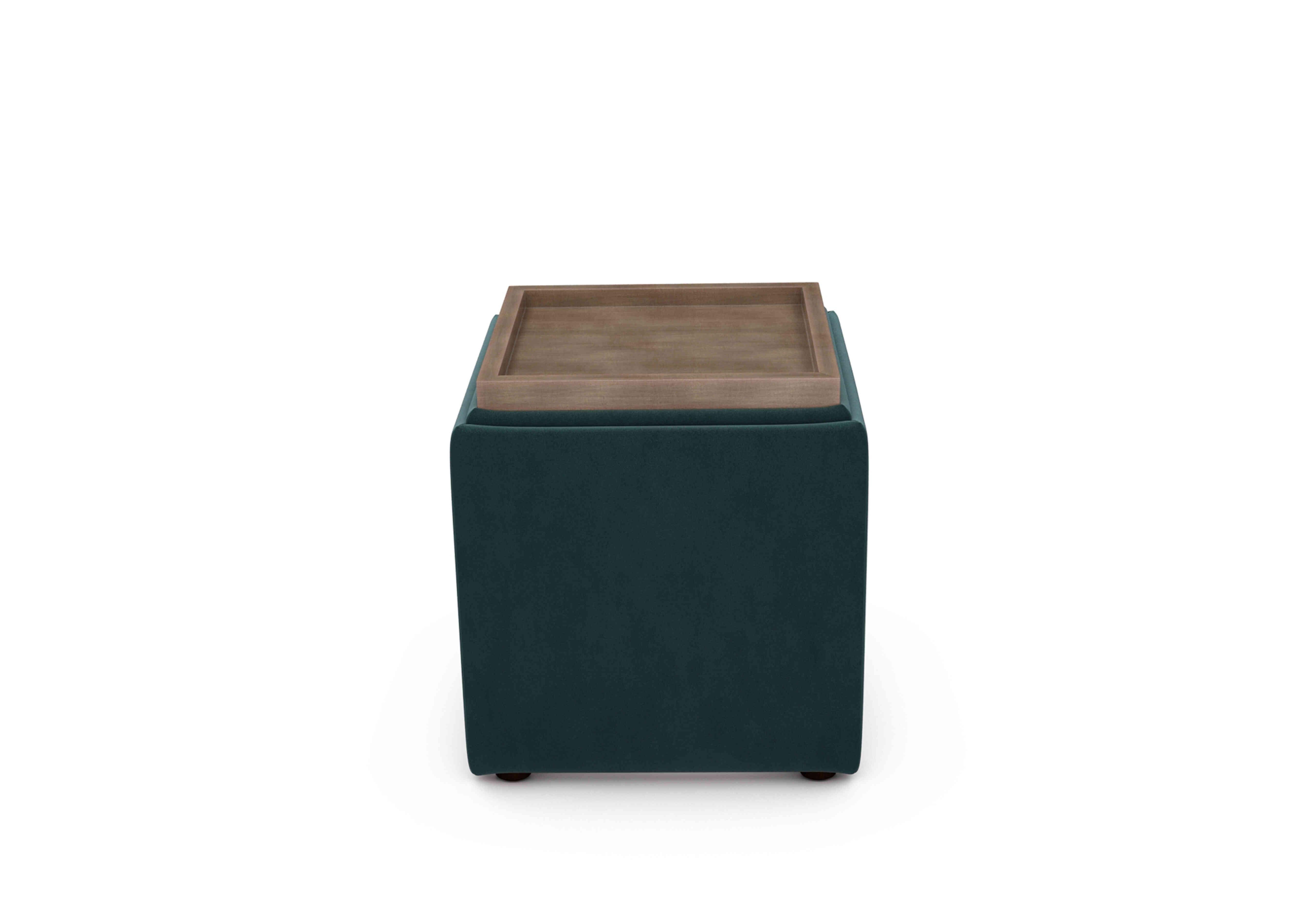 Bronwyn Storage Cube Tray Stool in Eve259 Evening Teal Wot on Furniture Village