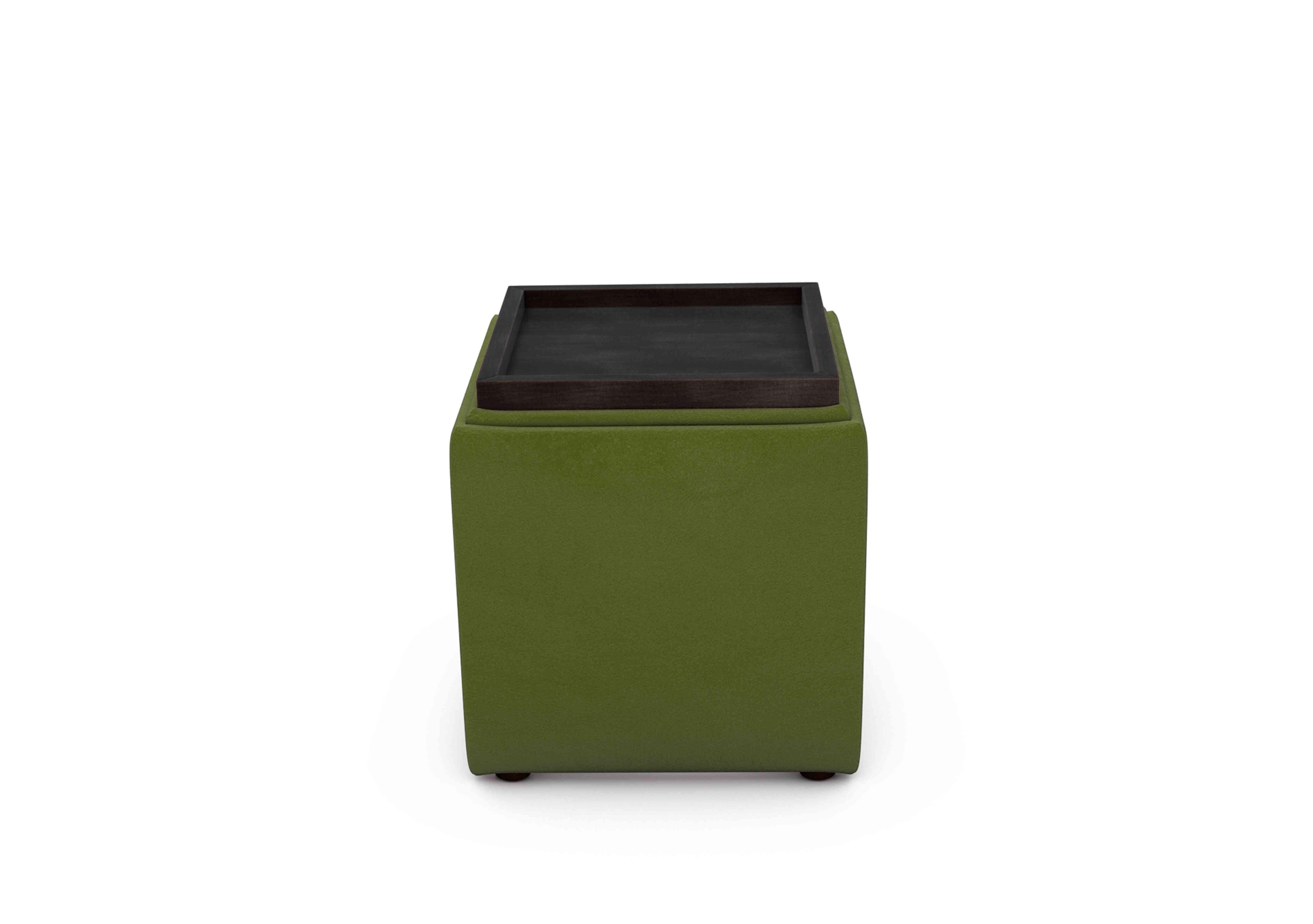 Bronwyn Storage Cube Tray Stool in Woo160 Woodland Moss Wt on Furniture Village