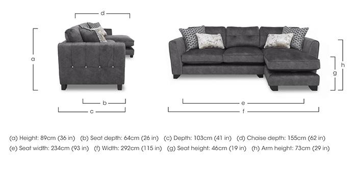 Ariana Fabric Classic Back Chaise End Sofa in  on Furniture Village