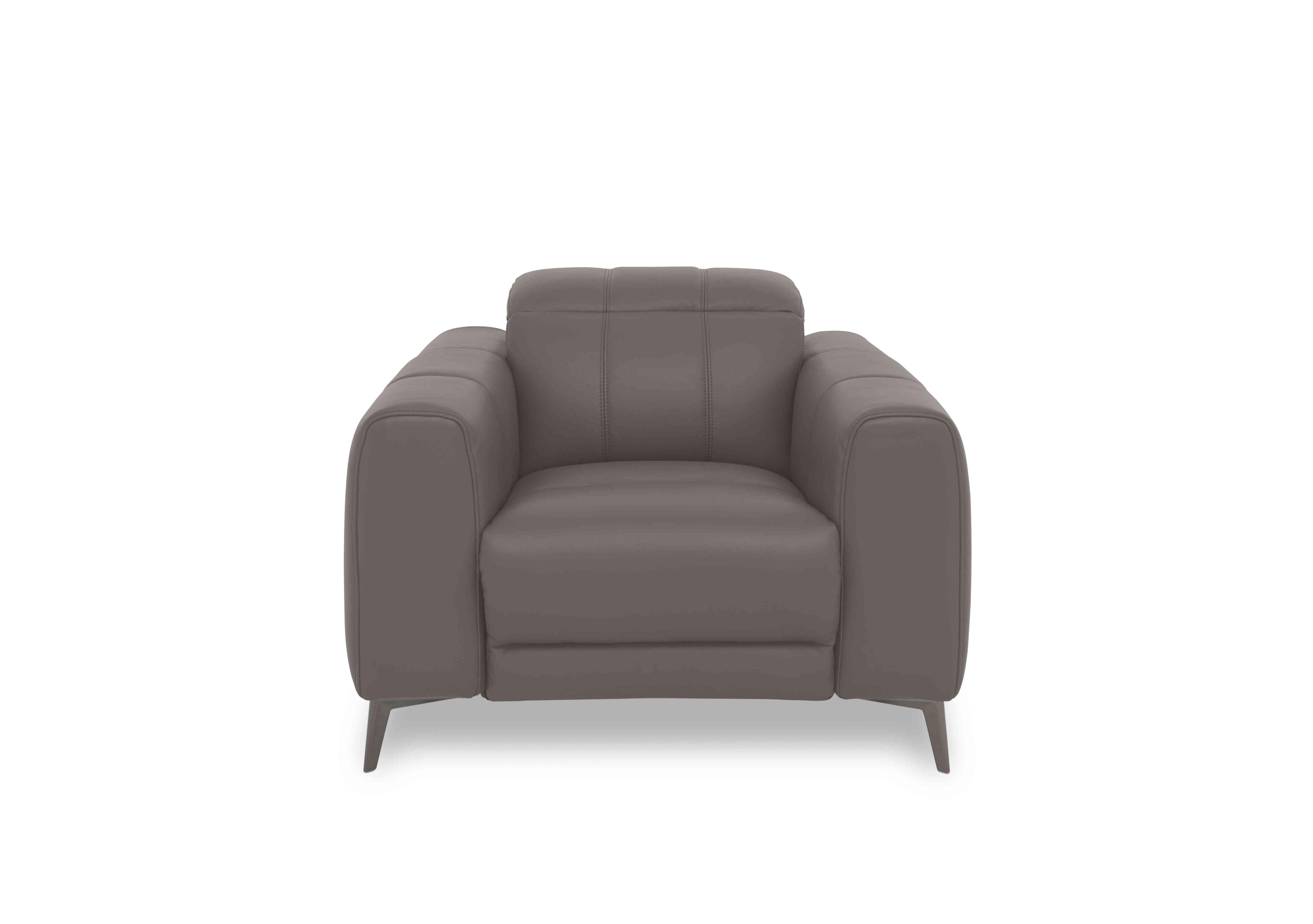 Ezra Leather Chair in Cat-40/15 Elephant on Furniture Village