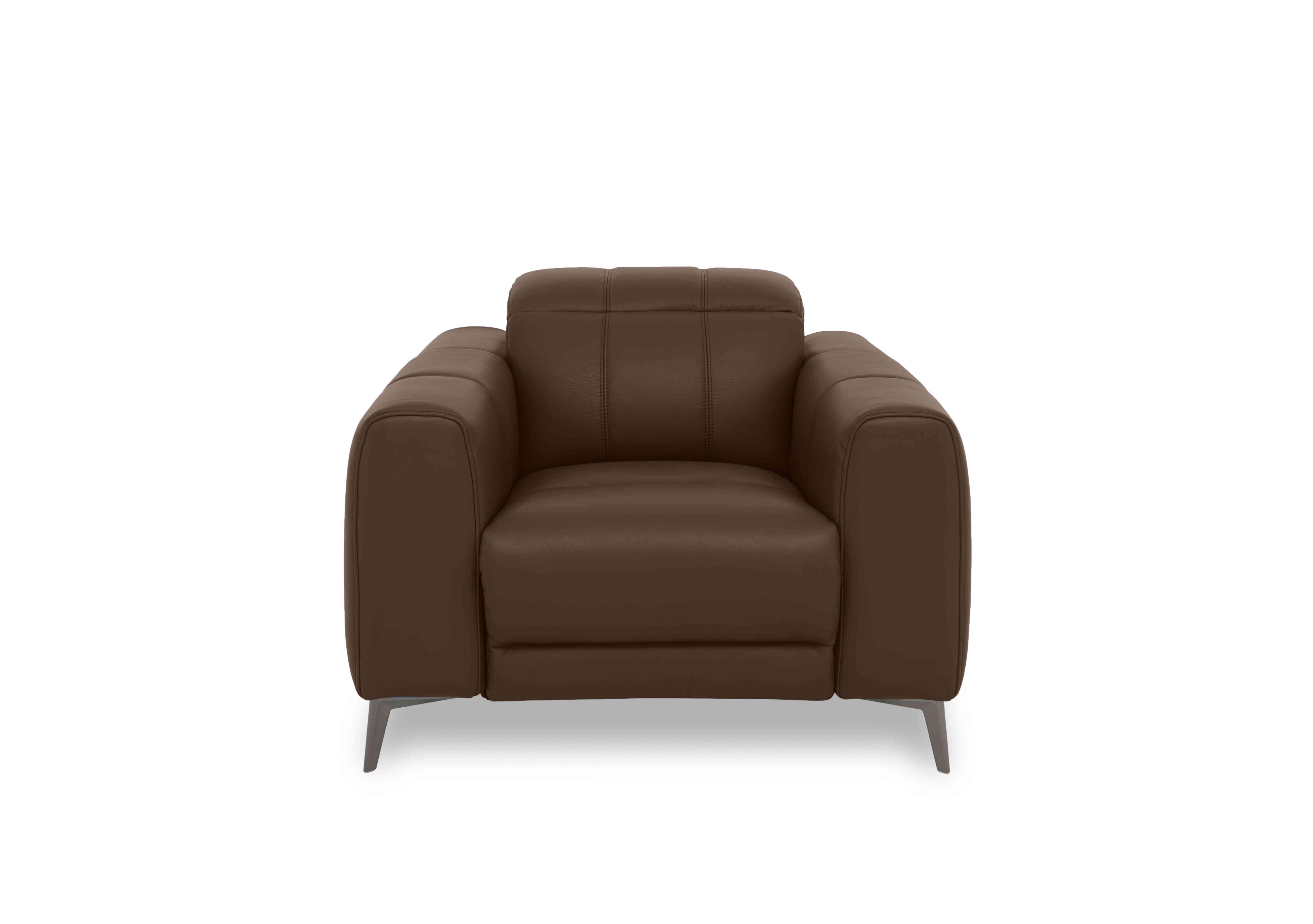 Ezra Leather Chair in Cat-60/08 Chocolate on Furniture Village