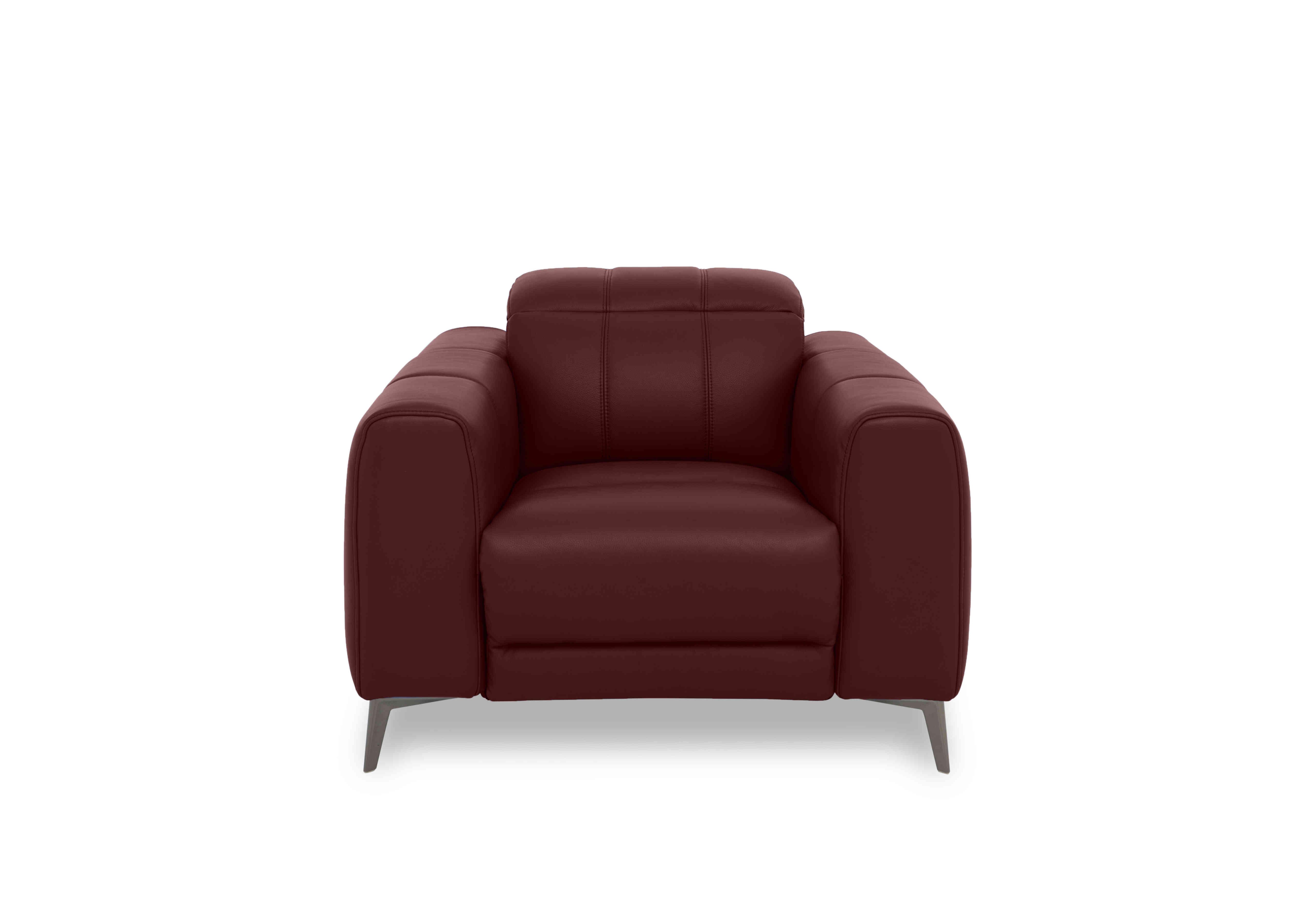Ezra Leather Chair in Cat-60/15 Ruby on Furniture Village