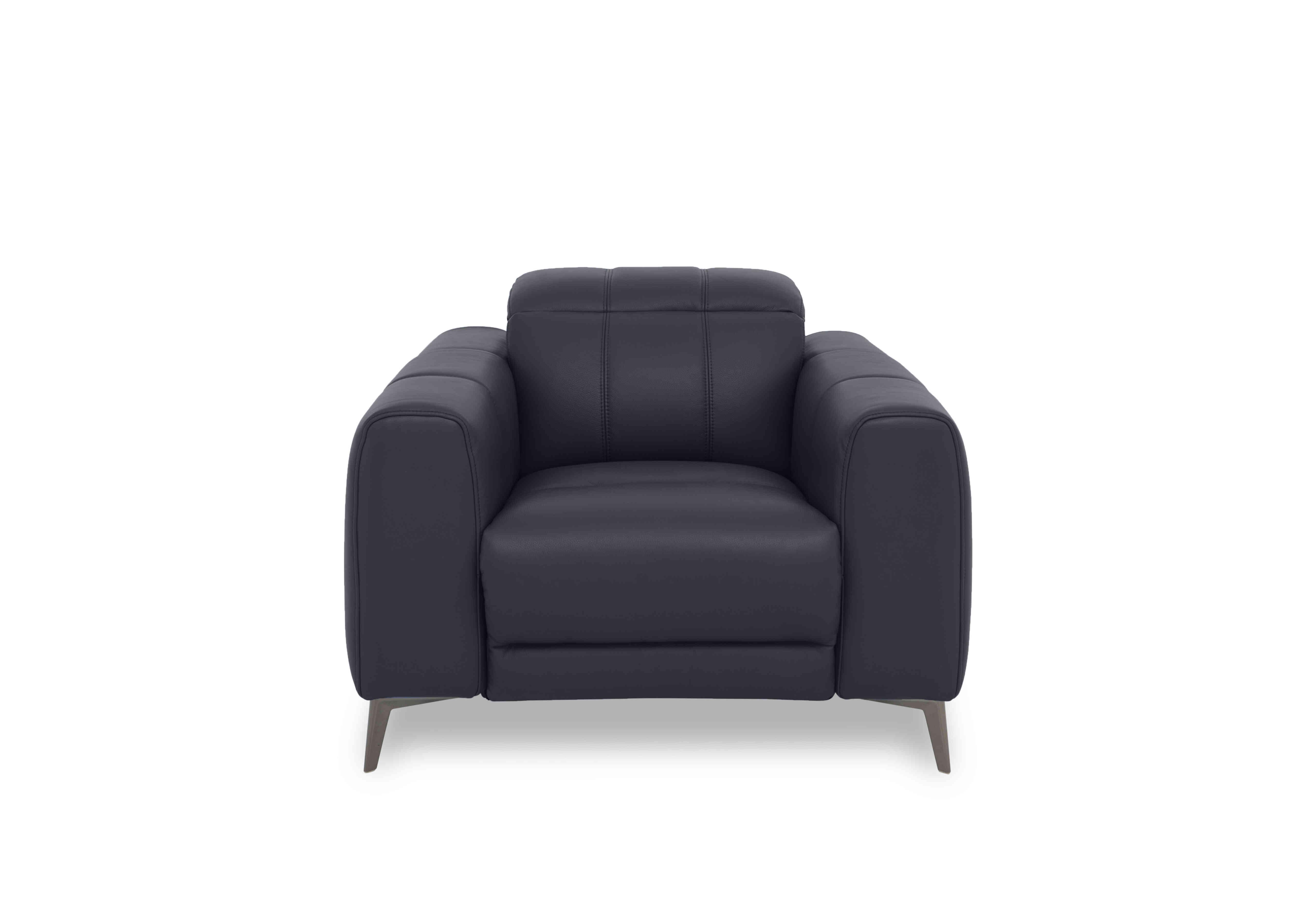 Ezra Leather Chair in Cat-60/18 Lavender Grey on Furniture Village