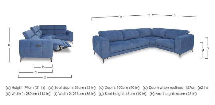 Ezra Fabric Power Recliner Corner Sofa with Power Headrest in  on Furniture Village