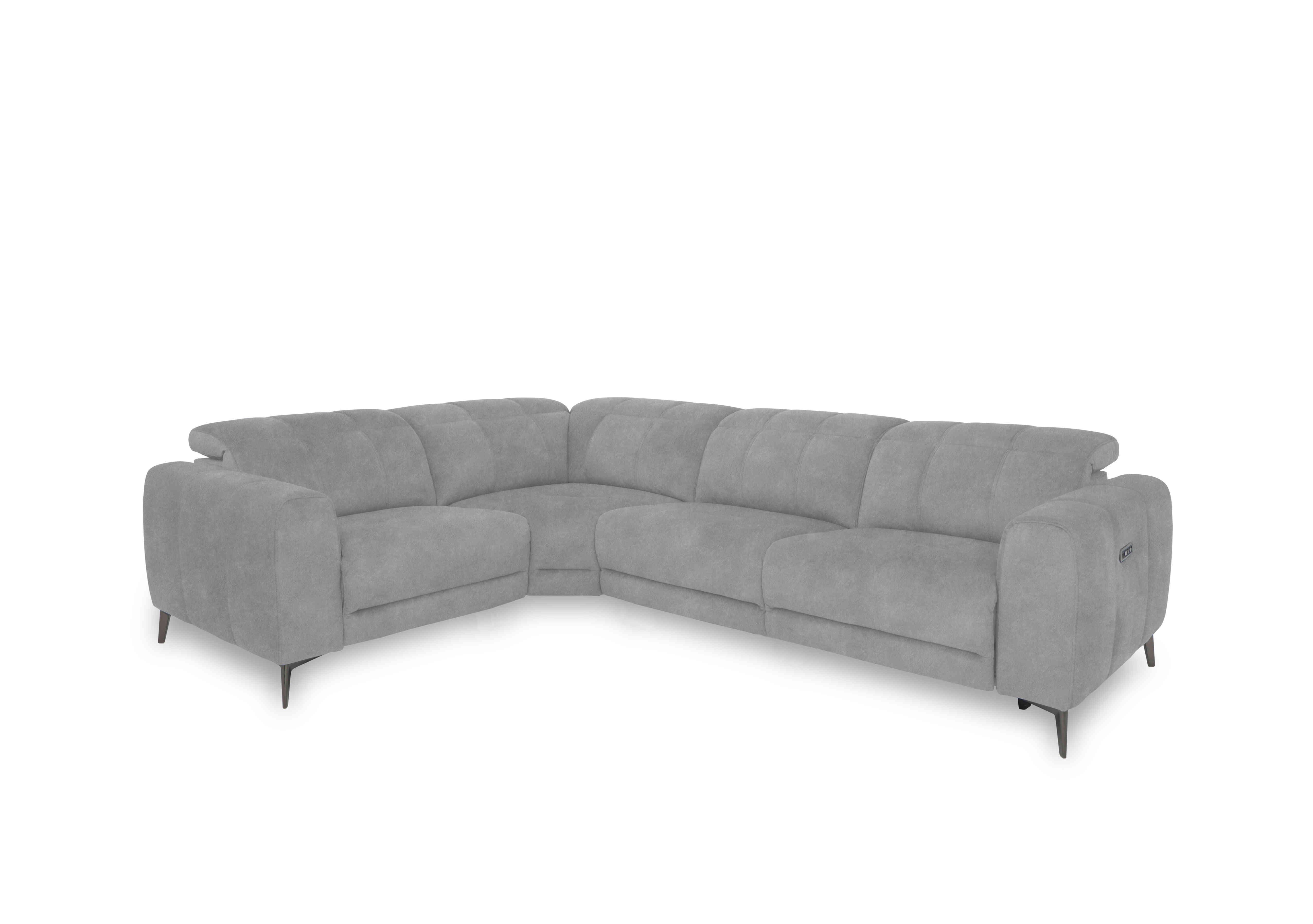 Ezra Fabric Power Recliner Corner Sofa with Power Headrest in Dexter 43516 Smoke on Furniture Village