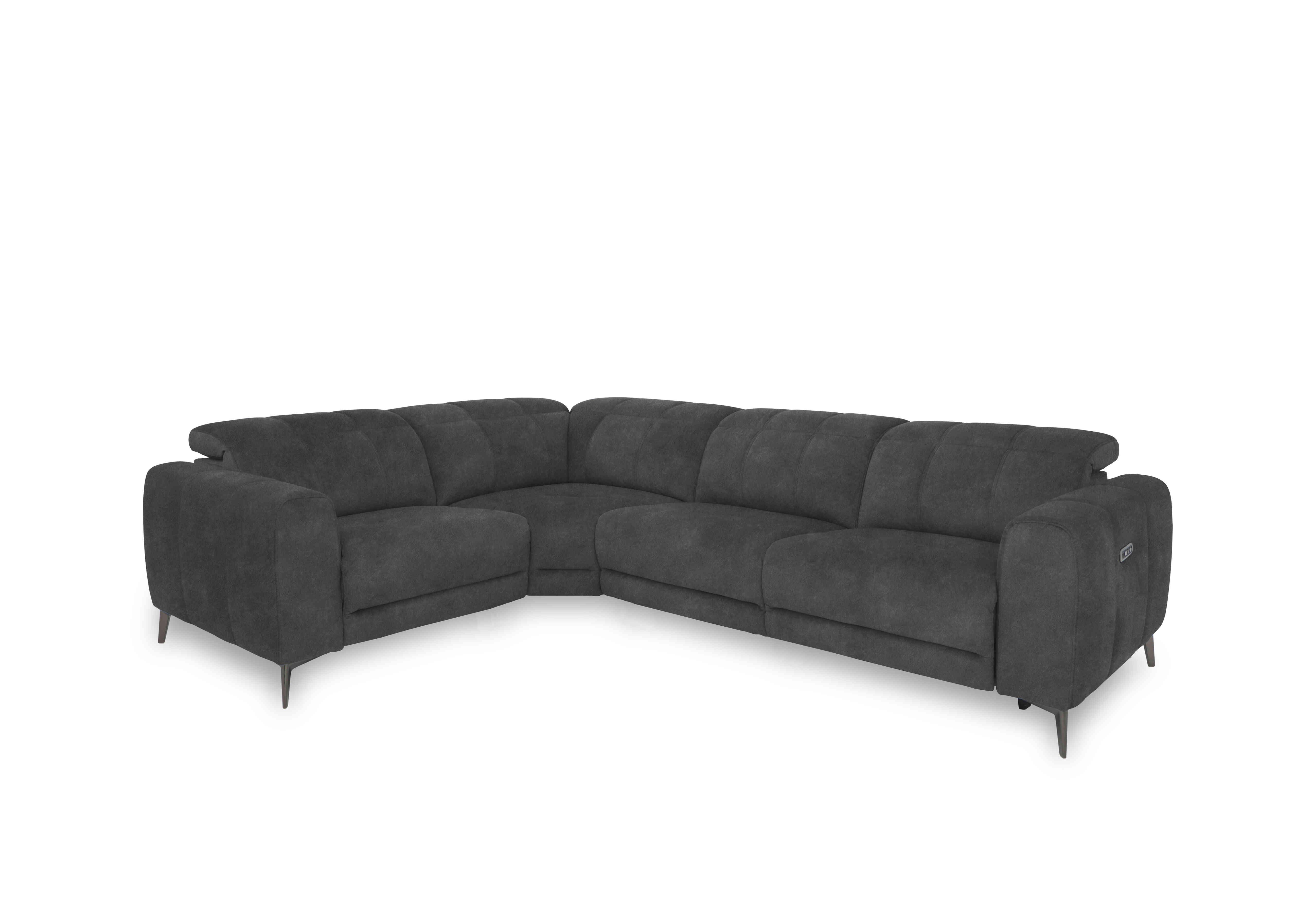 Ezra Fabric Power Recliner Corner Sofa with Power Headrest in Dexter 43519 Shadow on Furniture Village