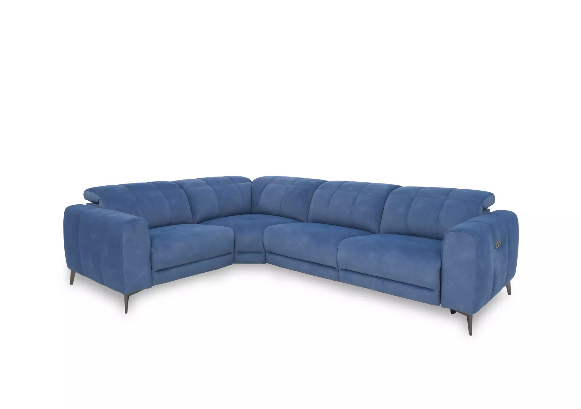 Ezra Fabric Power Recliner Corner Sofa with Power Headrest