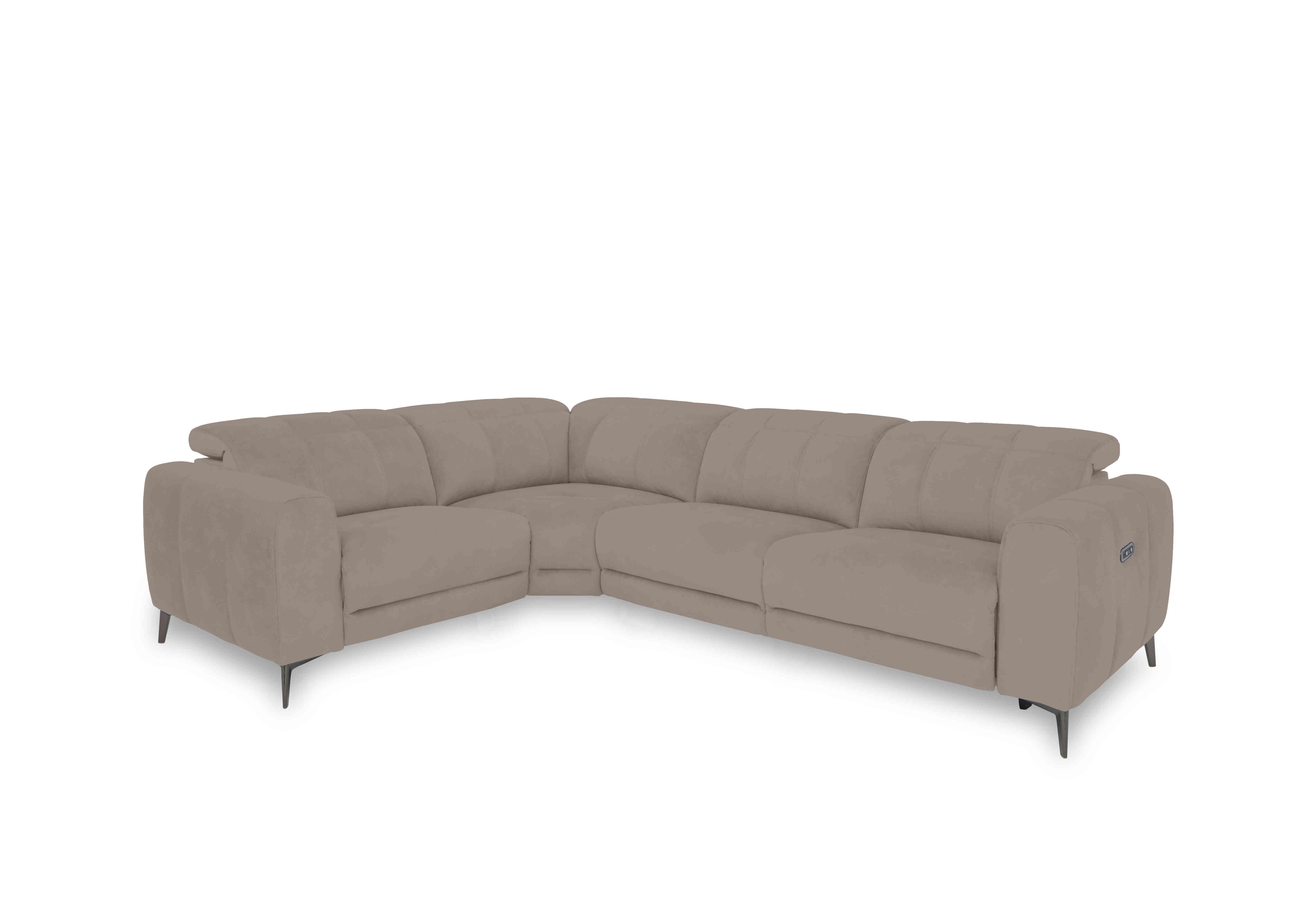 Ezra Fabric Power Recliner Corner Sofa with Power Headrest in Opulence 51014 Cedar on Furniture Village