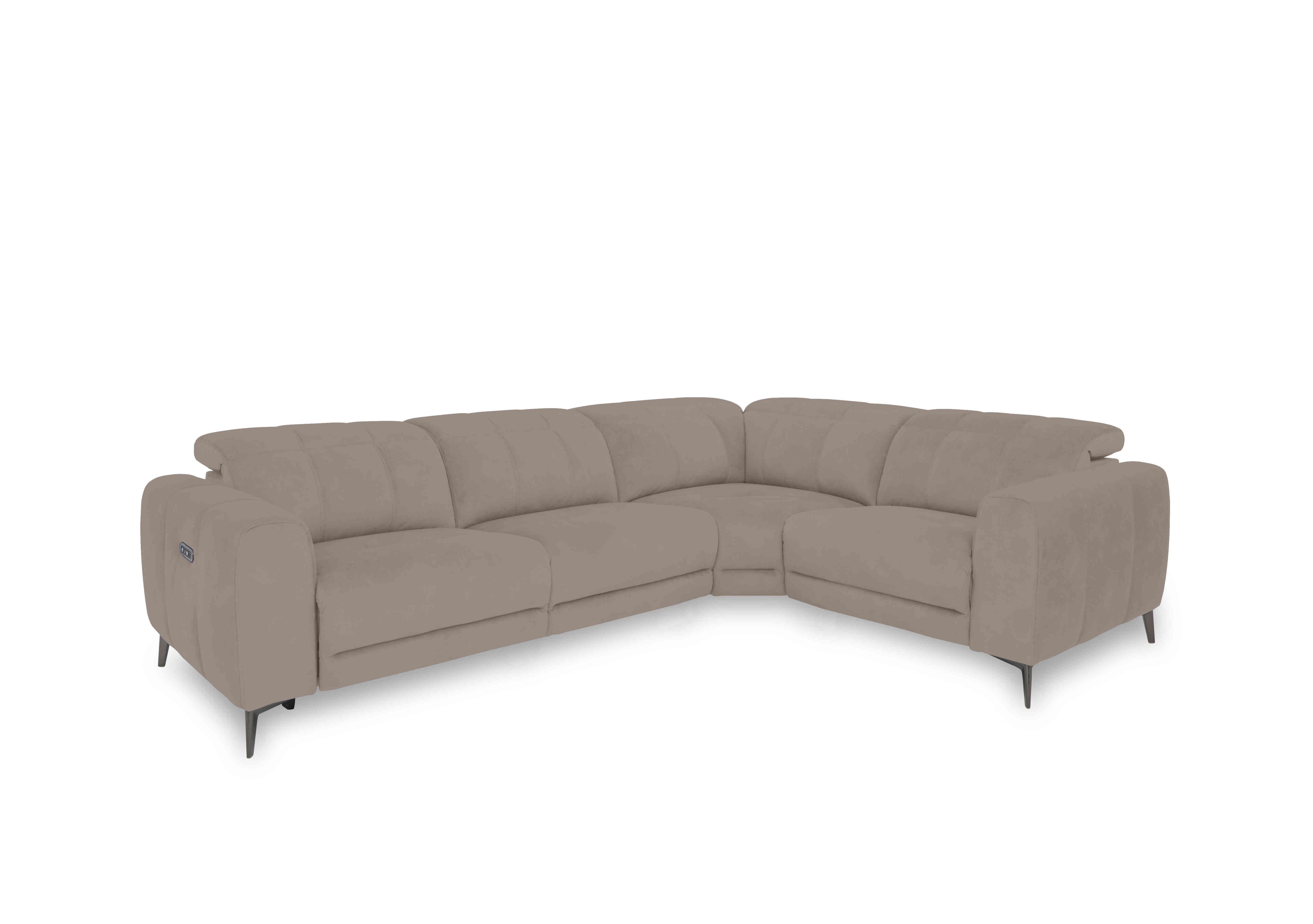 Ezra Fabric Power Recliner Corner Sofa with Power Headrest in Opulence 51014 Cedar on Furniture Village