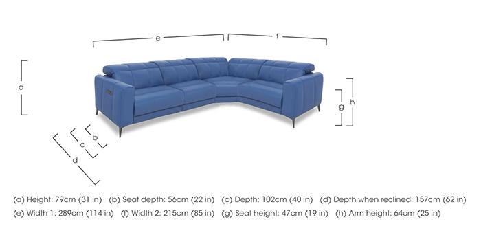 Ezra Leather Power Recliner Corner Sofa with Power Headrests in  on Furniture Village