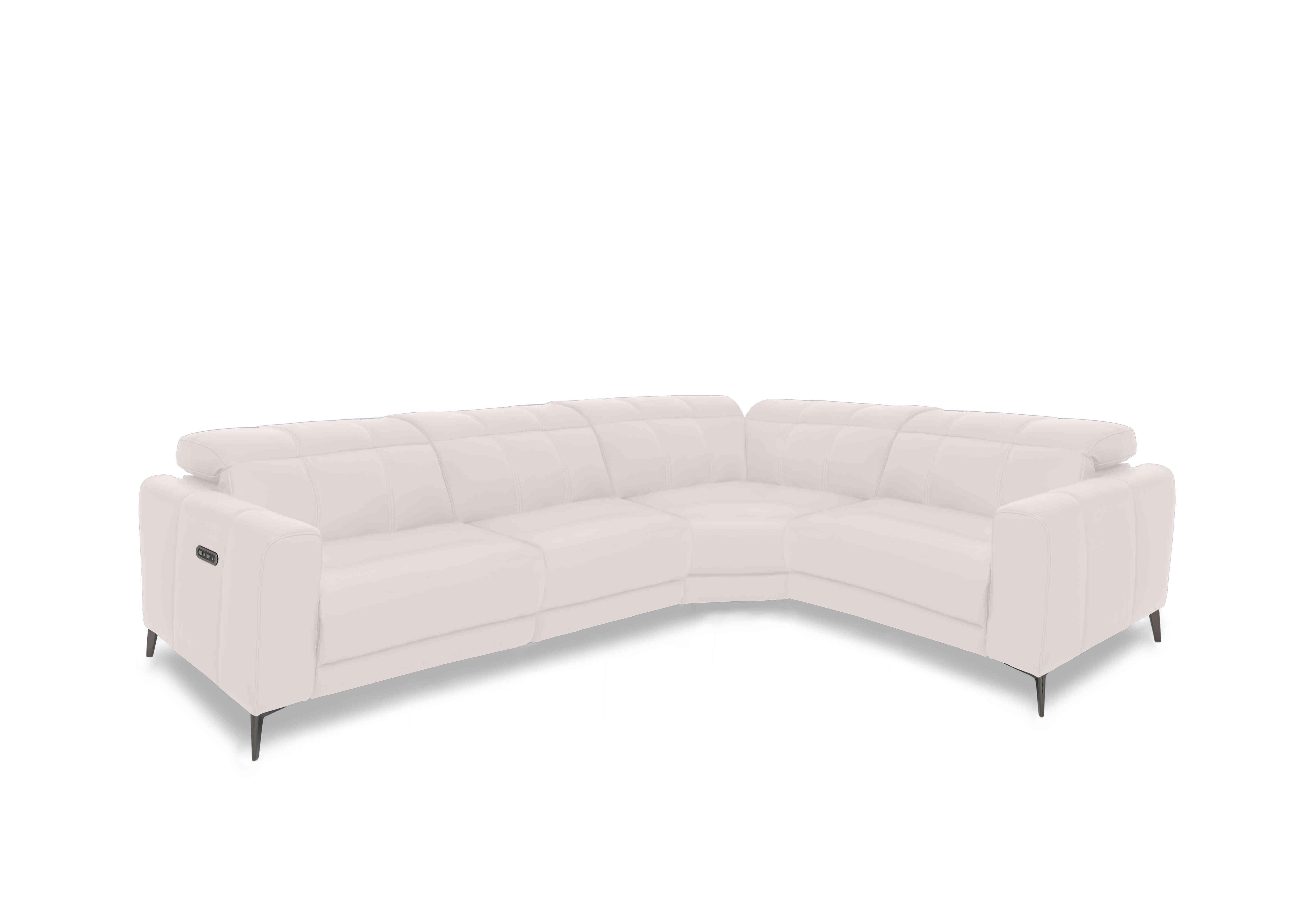 Ezra Leather Power Recliner Corner Sofa with Power Headrests in Cat-40/13 Cotton on Furniture Village