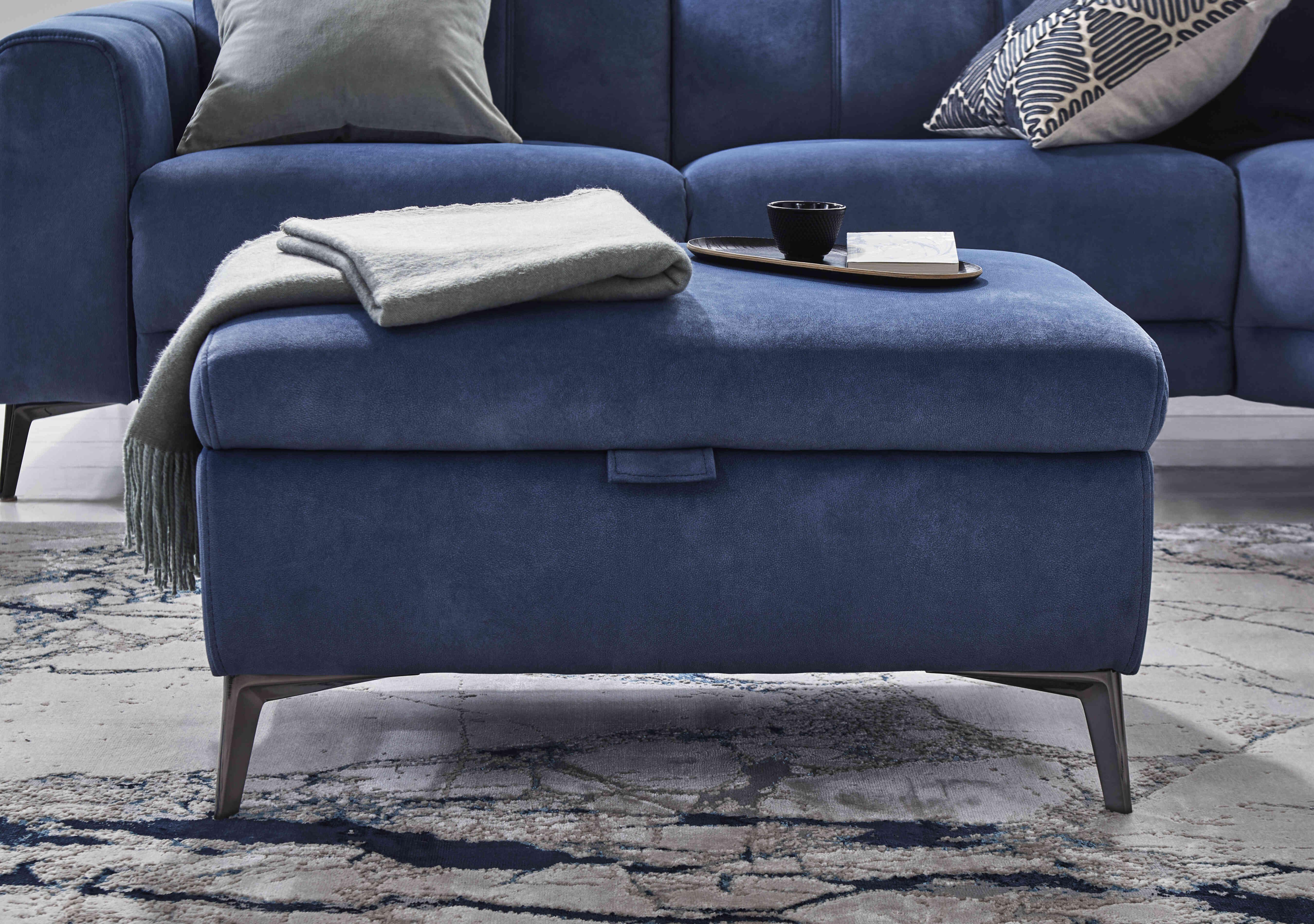 Ezra Fabric Storage Footstool in  on Furniture Village