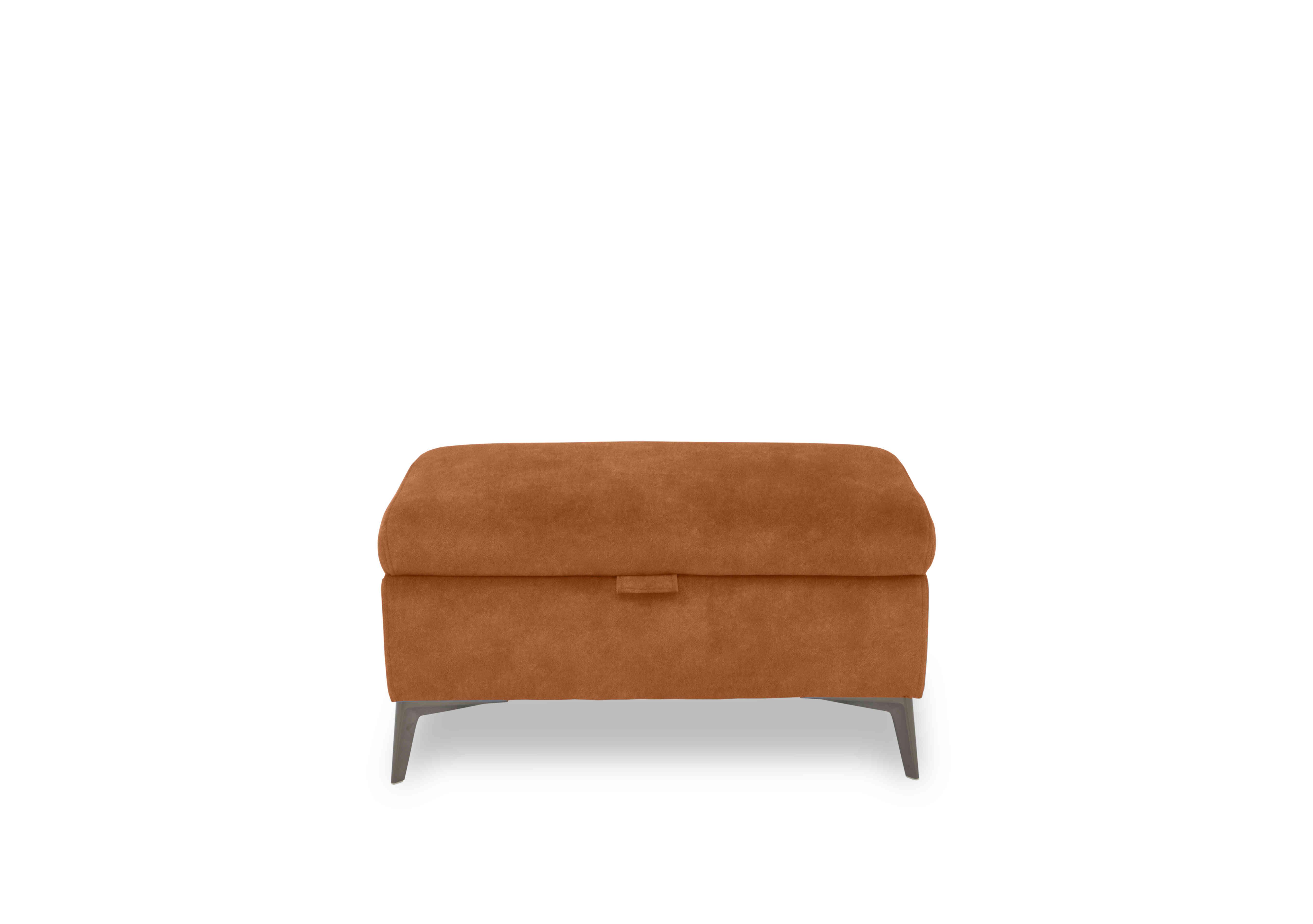 Ezra Fabric Storage Footstool in Dexter 43509 Pumpkin on Furniture Village