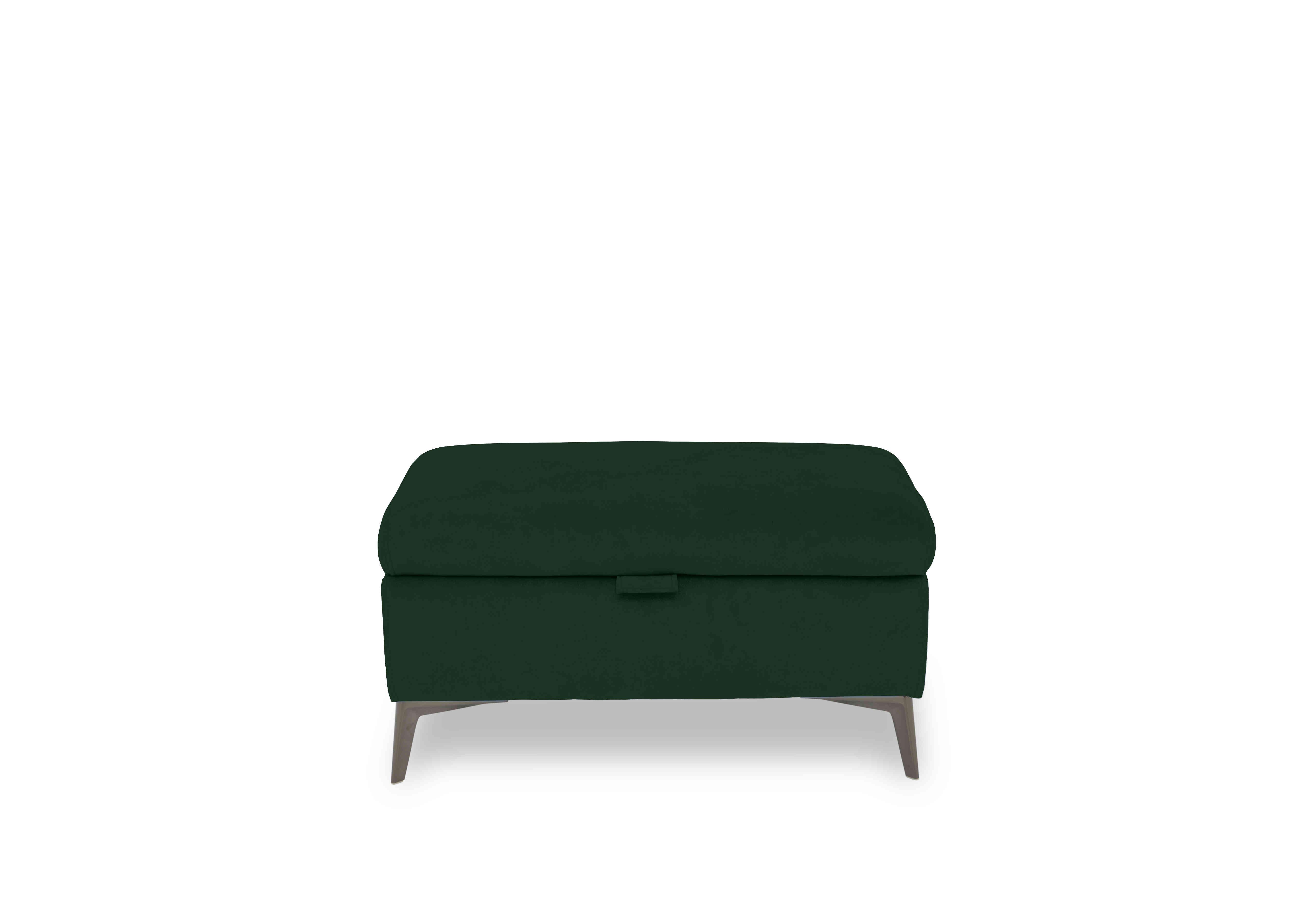 Ezra Fabric Storage Footstool in Opulence 51011 Bottle Green on Furniture Village