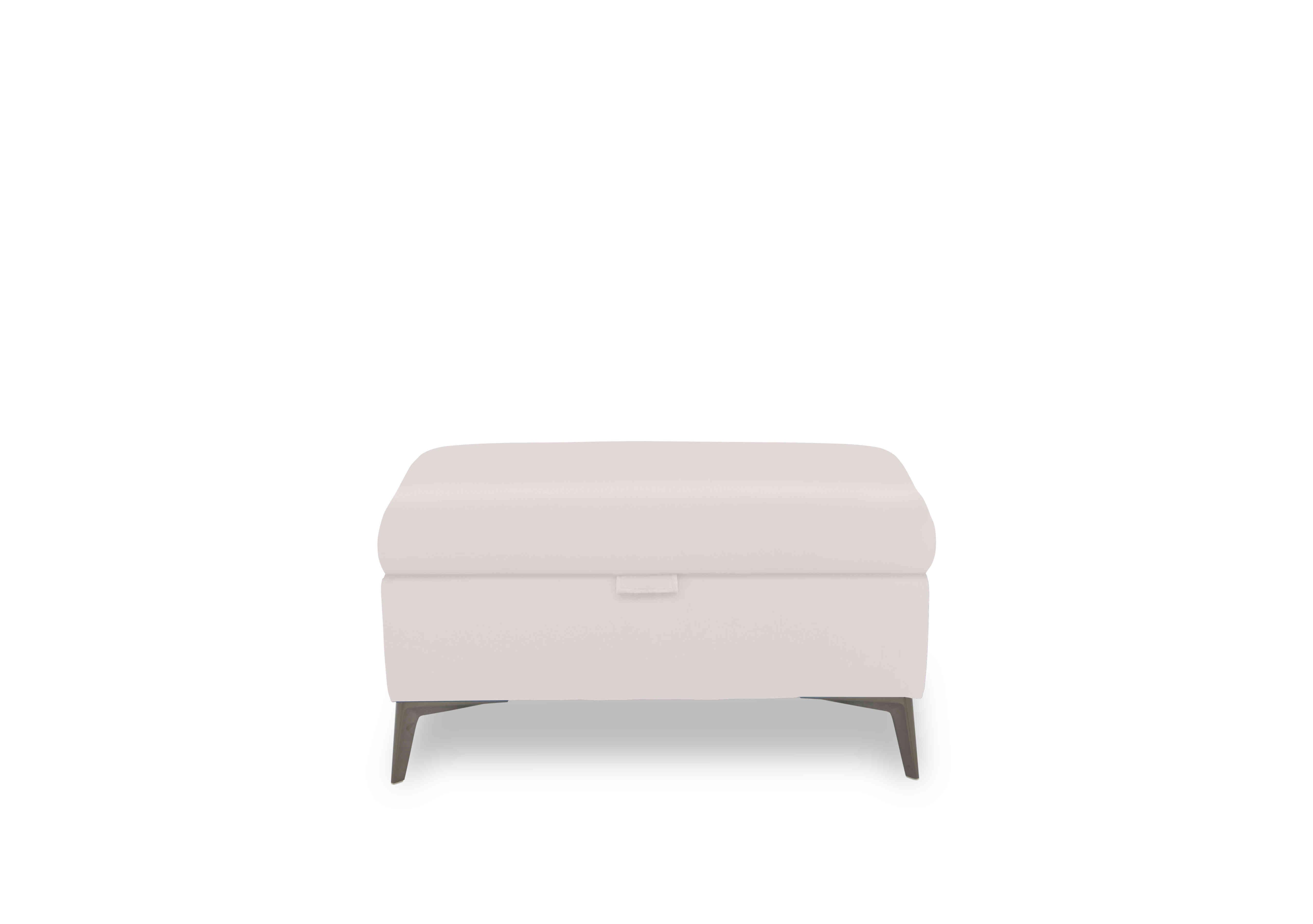 Ezra Leather Storage Footstool in Cat-40/13 Cotton on Furniture Village