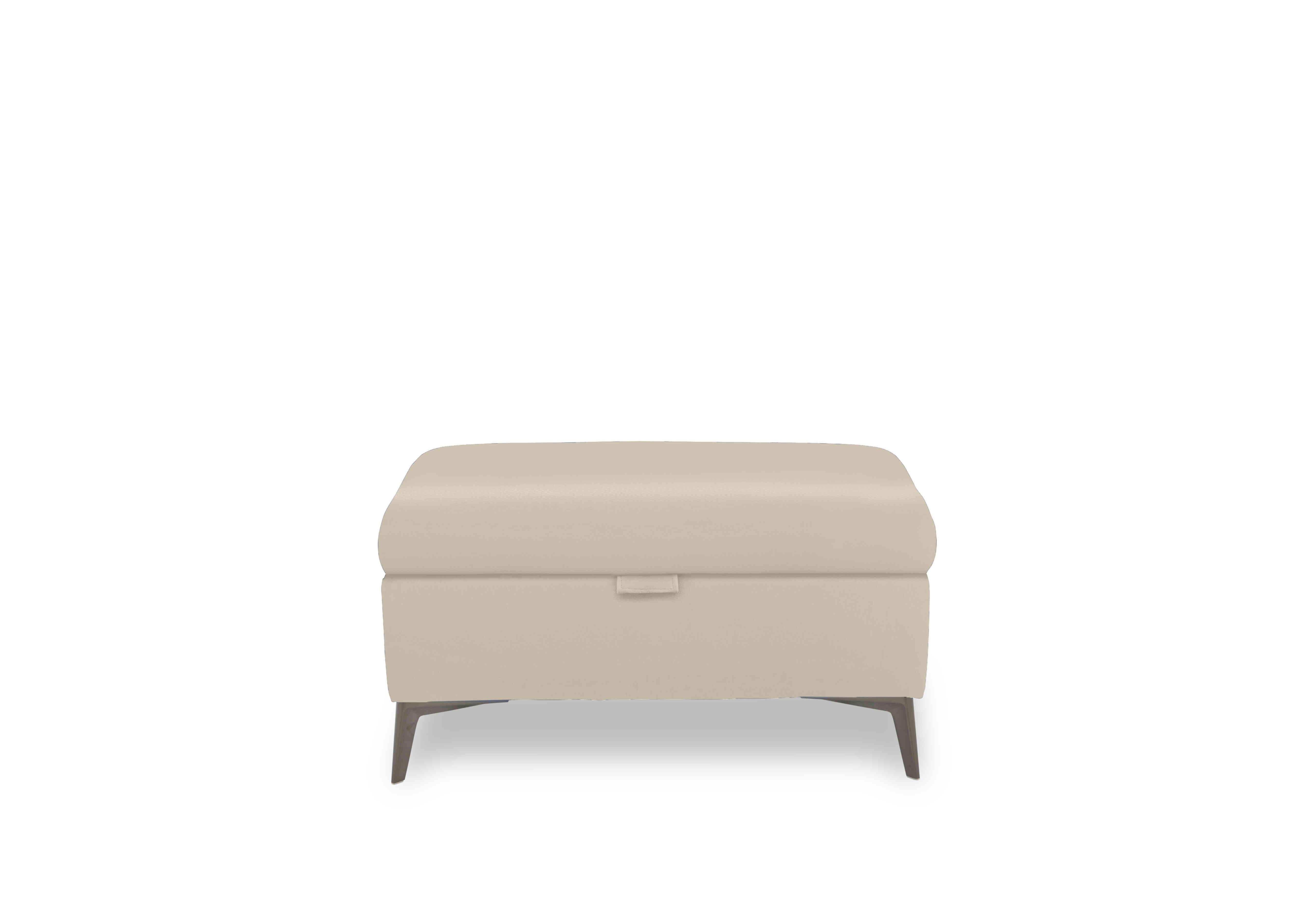 Ezra Leather Storage Footstool in Cat-60/05 Bone China on Furniture Village