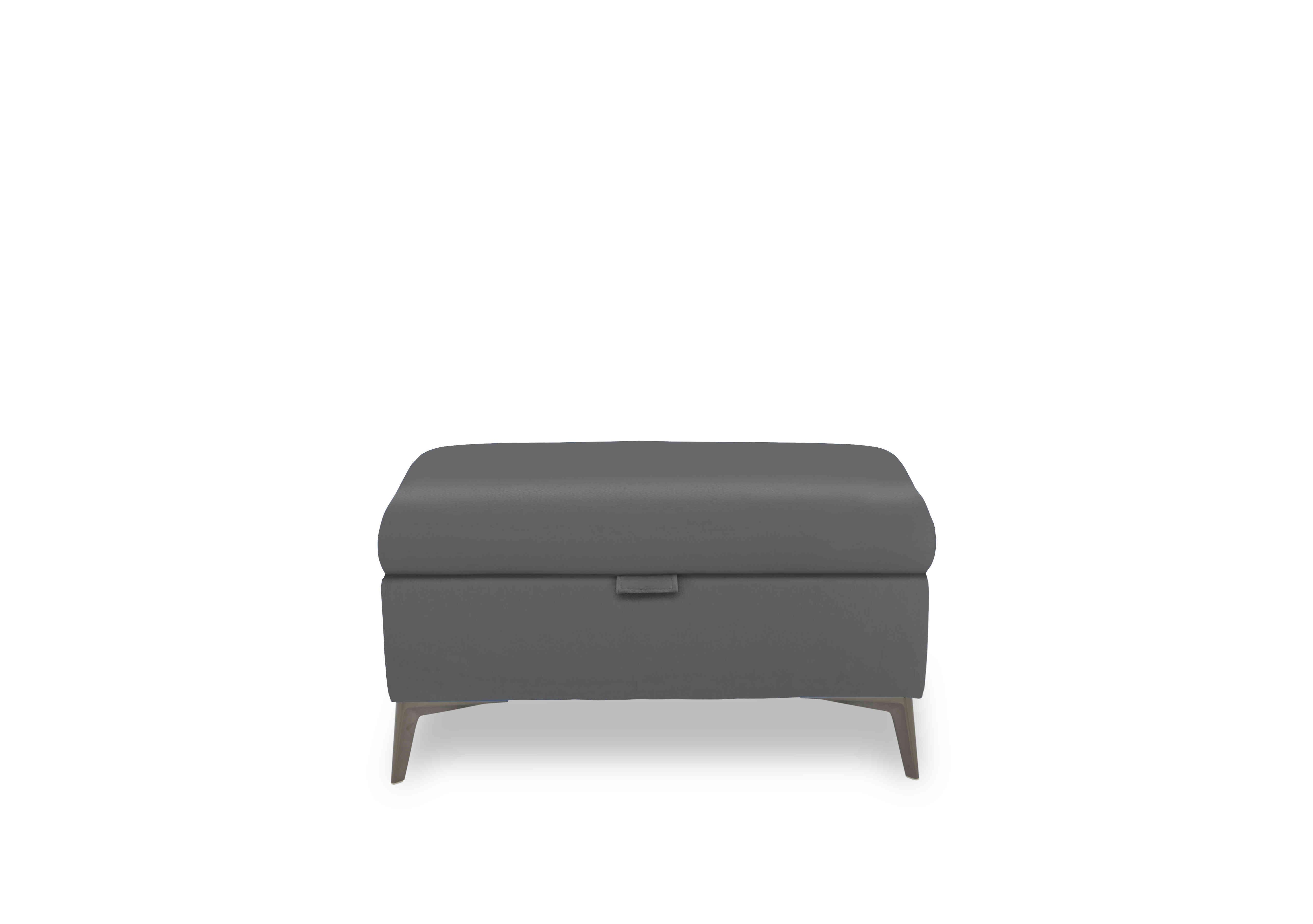 Ezra Leather Storage Footstool in Cat-60/33 Granite on Furniture Village
