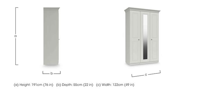 Marylebone 3 Door Wardrobe with Mirror Door in  on Furniture Village