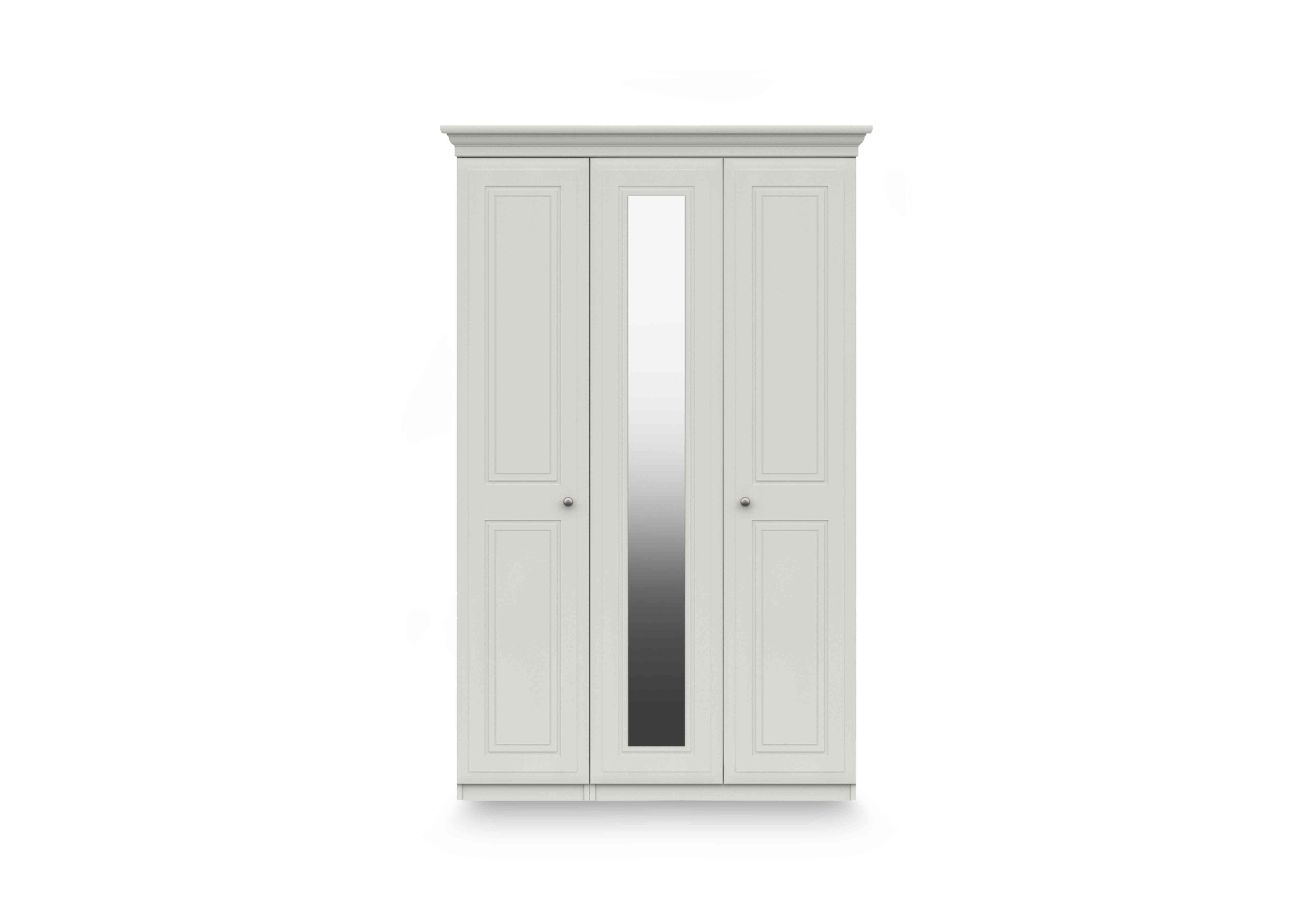 Marylebone 3 Door Wardrobe with Mirror Door in White on Furniture Village