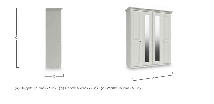 Marylebone 4 Door Wardrobe with 2 Mirror Doors in  on Furniture Village