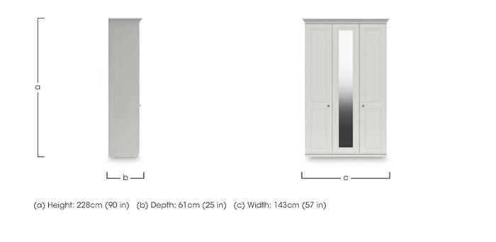 Marylebone Tall 3 Door Wardrobe With Mirror Door in  on Furniture Village