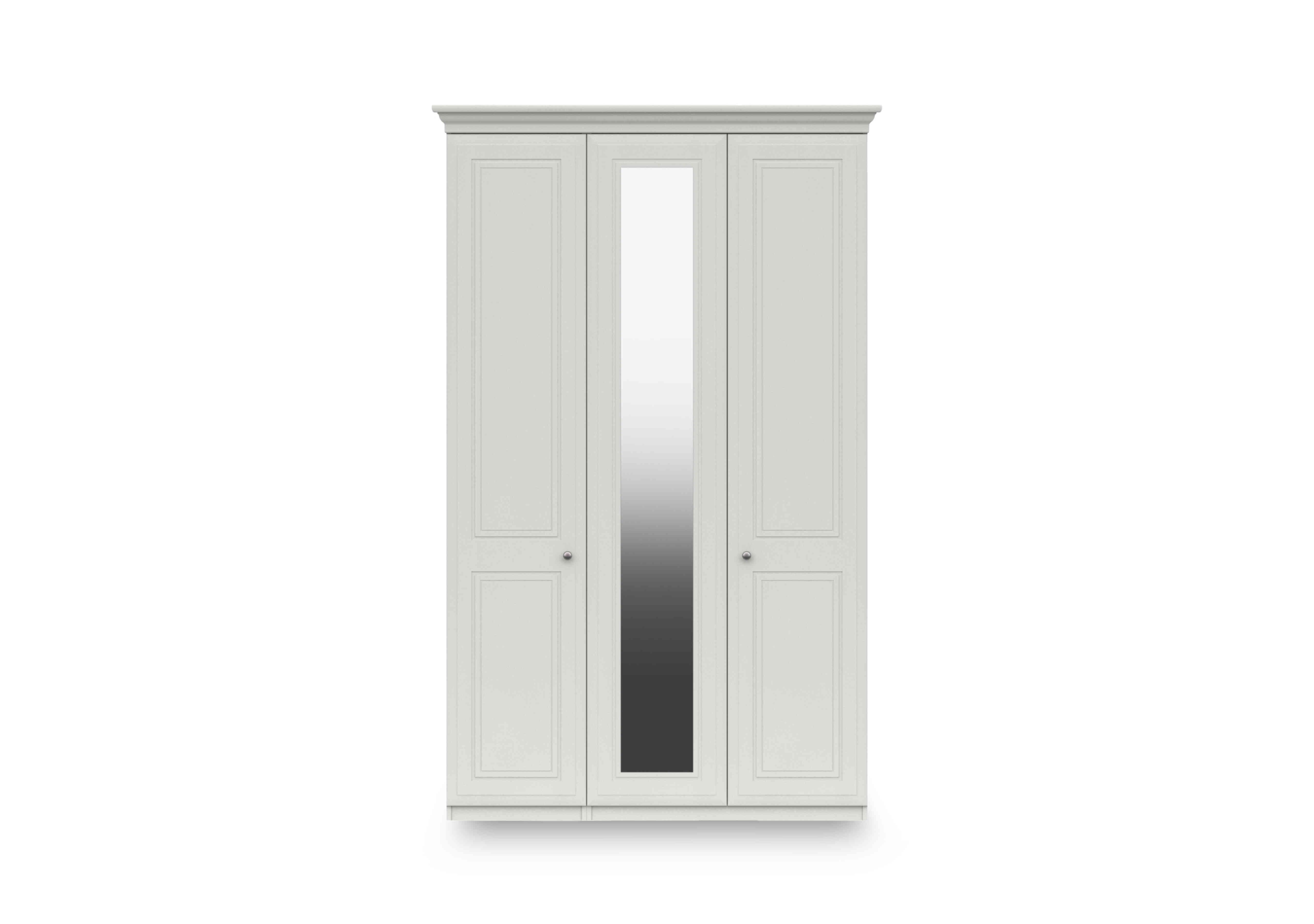 Marylebone Tall 3 Door Wardrobe With Mirror Door in White on Furniture Village