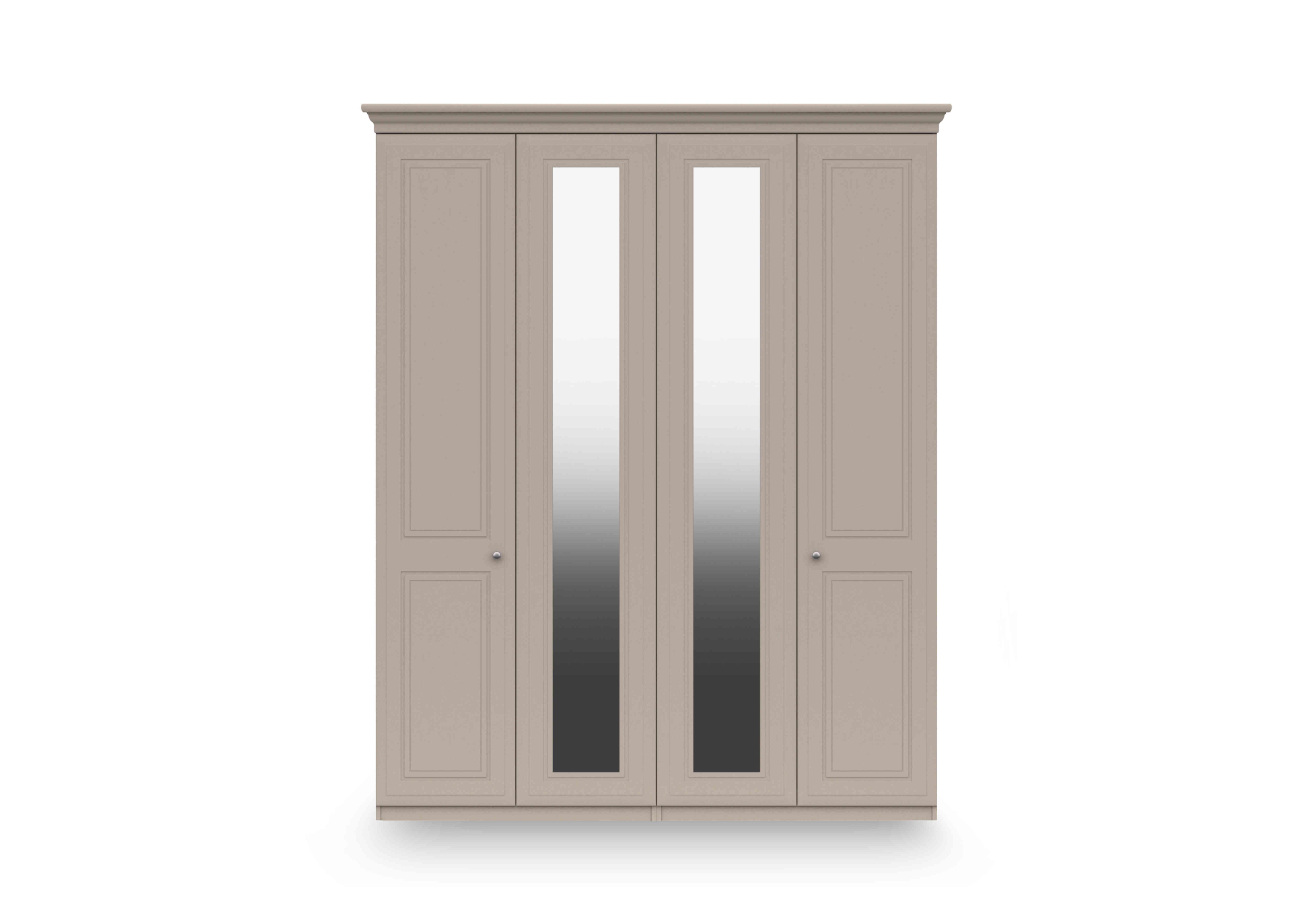 Marylebone Tall 4 Door Wardrobe With 2 Mirror Doors in Fired Earth on Furniture Village