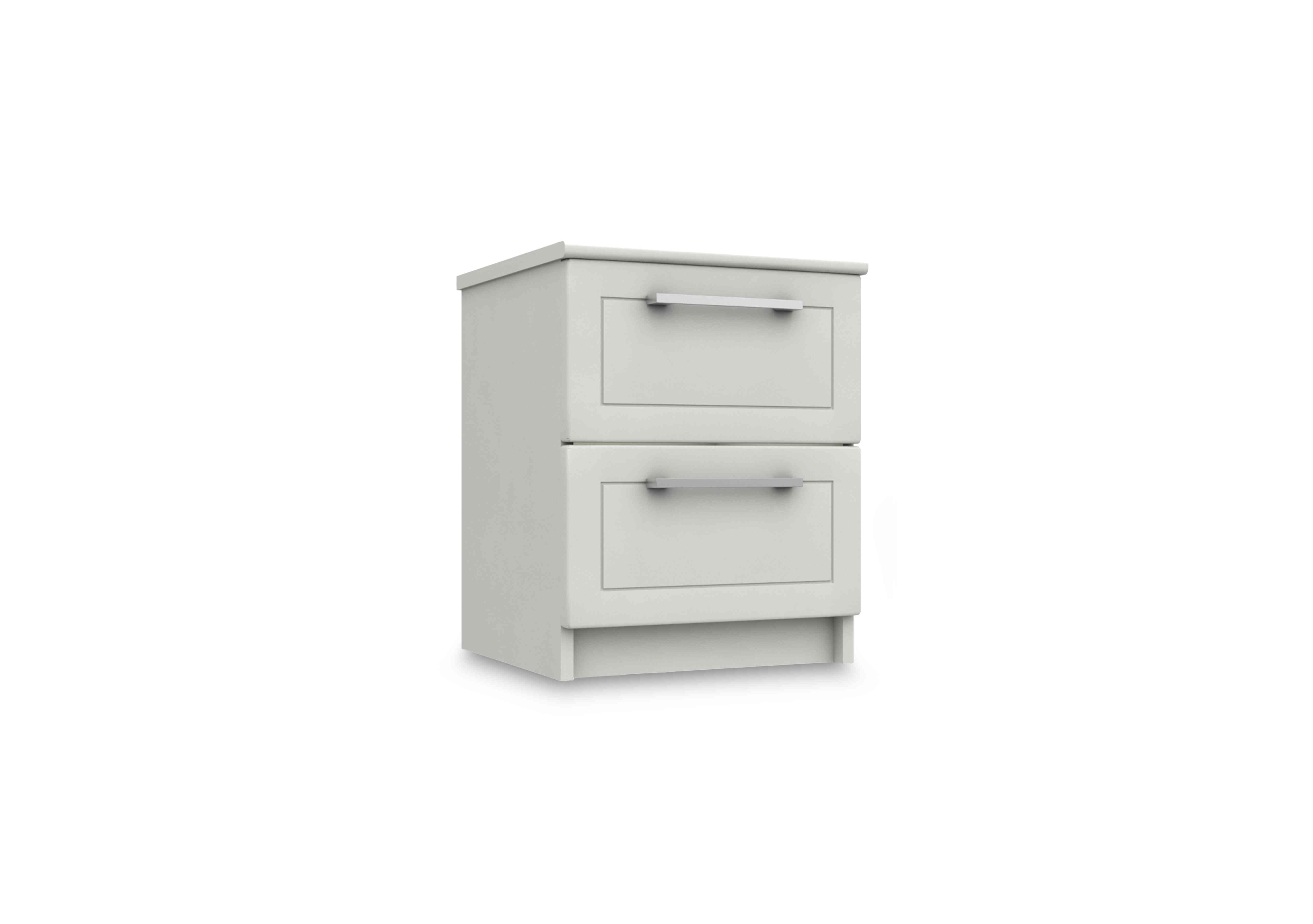 Bexley 2 Drawer Bedside Cabinet in White Gloss on Furniture Village