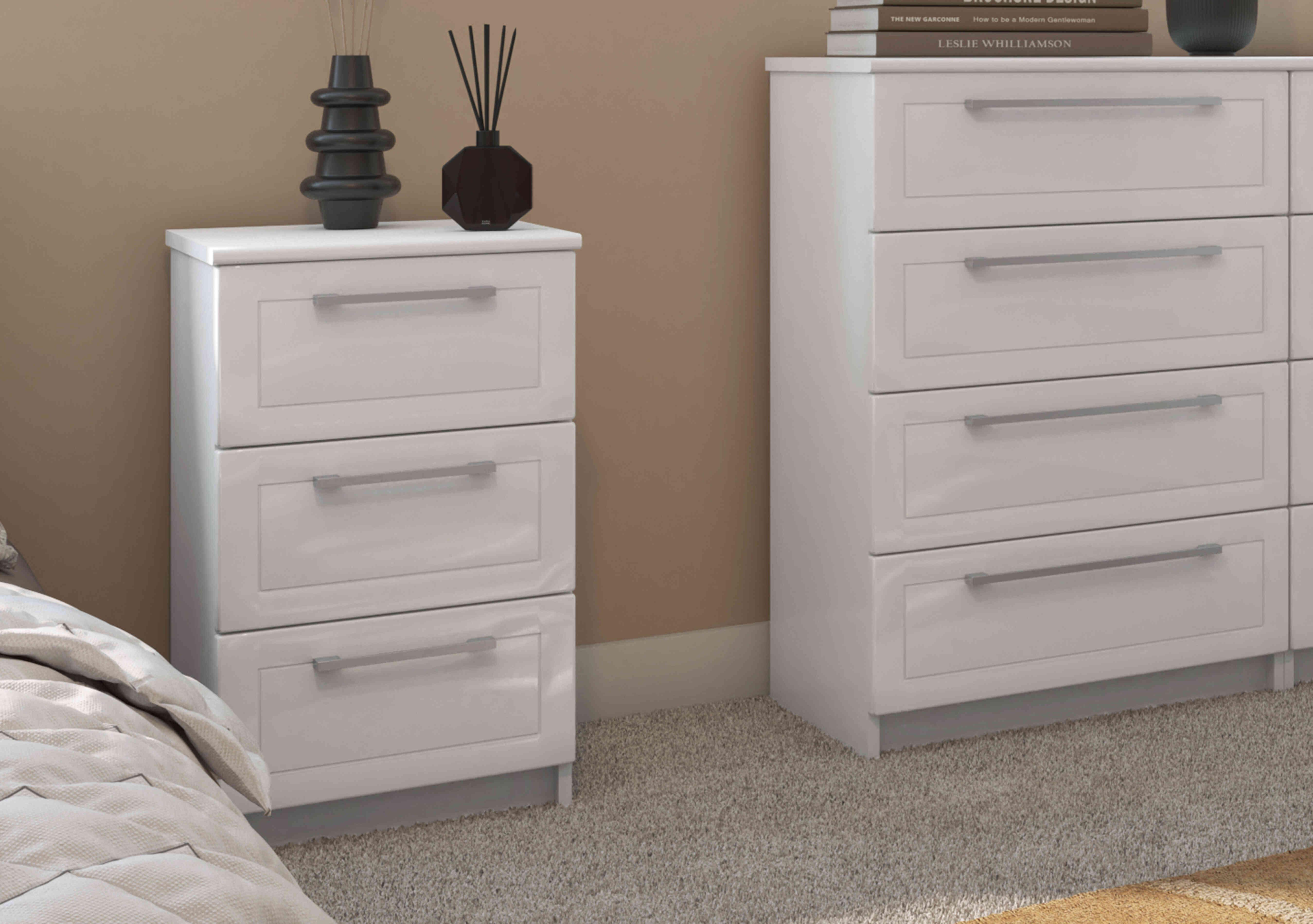 Bexley 3 Drawer Bedside Cabinet in  on Furniture Village