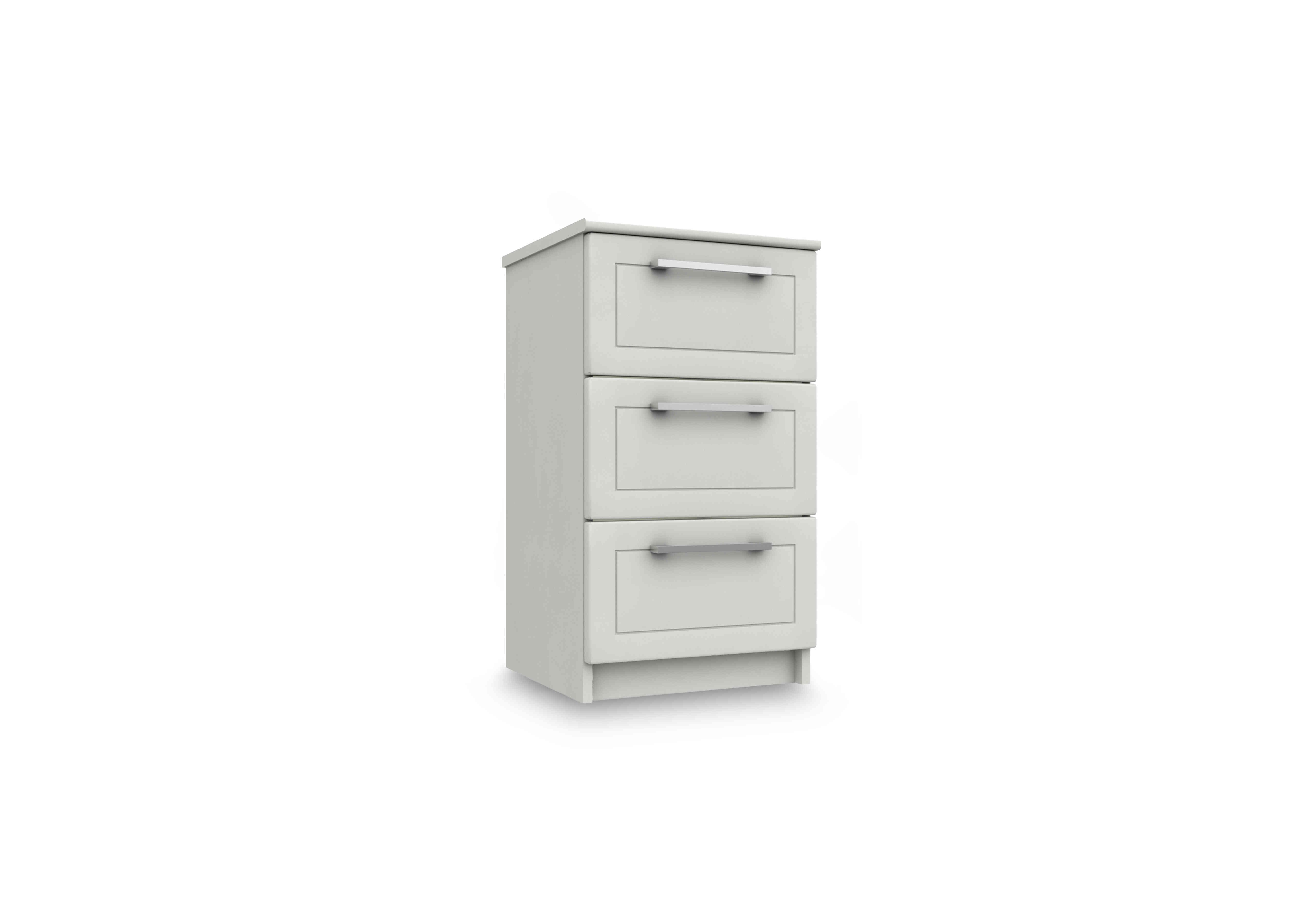 Bexley 3 Drawer Bedside Cabinet in White Gloss on Furniture Village