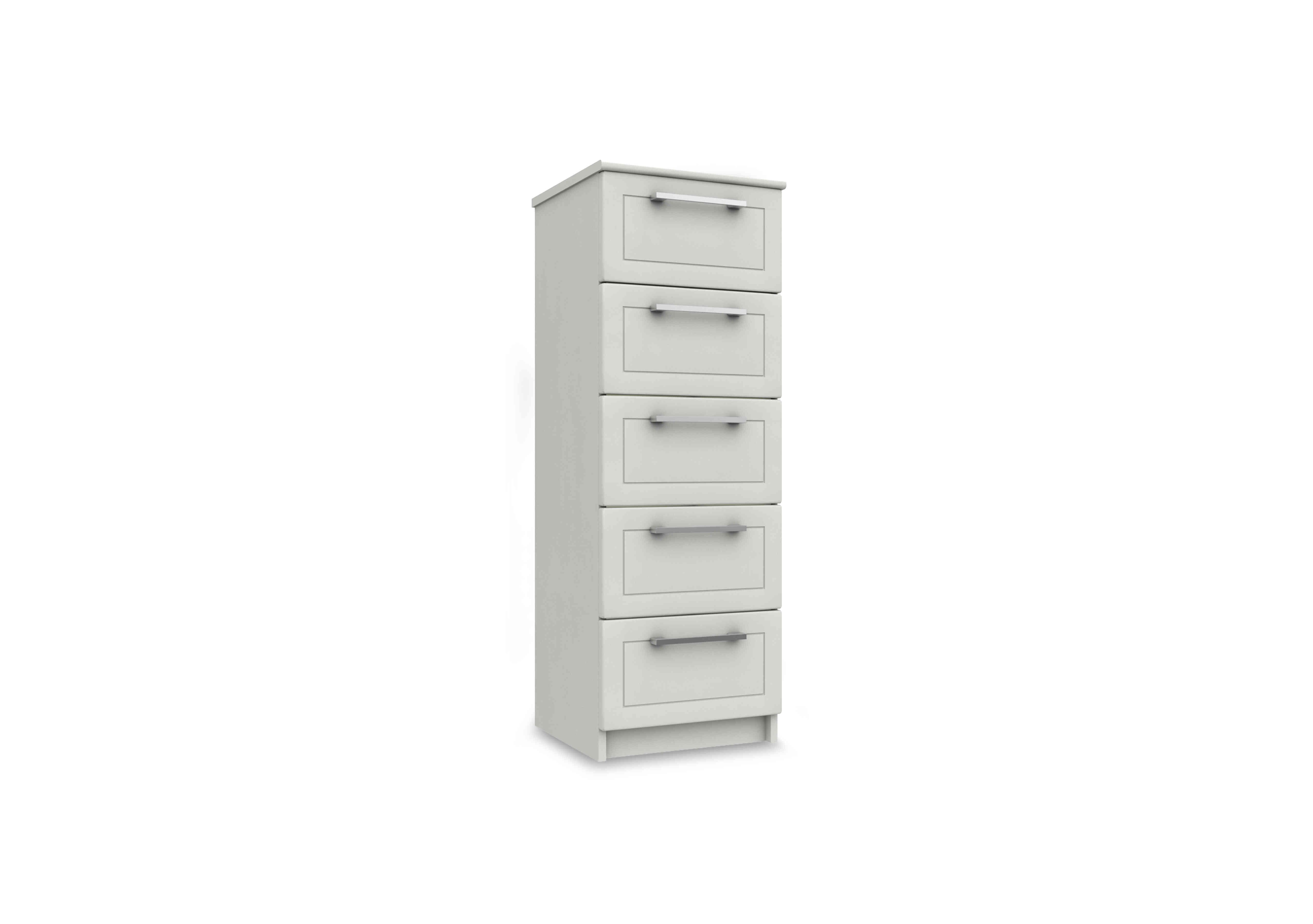Bexley 5 Drawer Tall Boy in White Gloss on Furniture Village