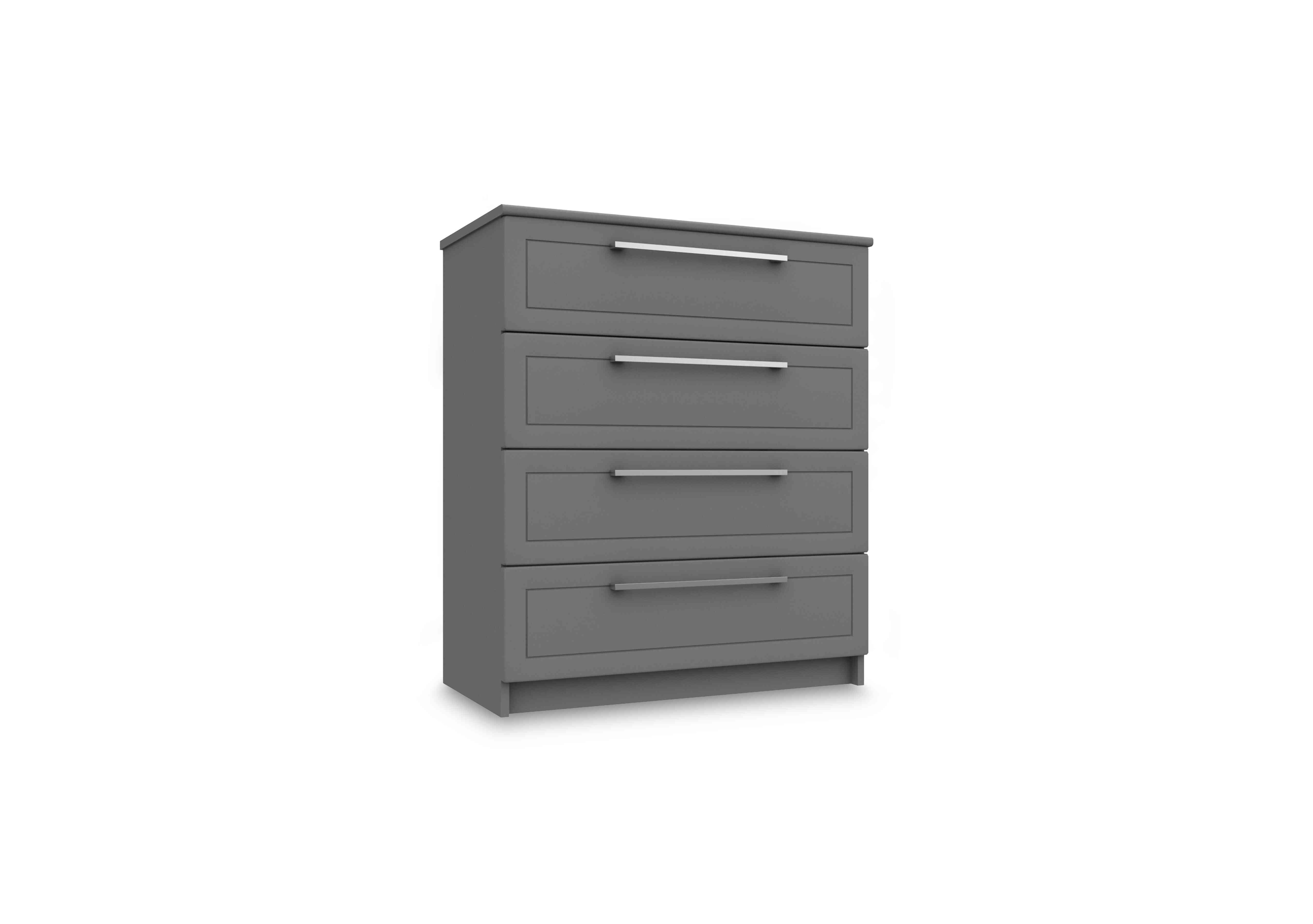 Bexley 4 Drawer Chest in Dust Grey Gloss on Furniture Village