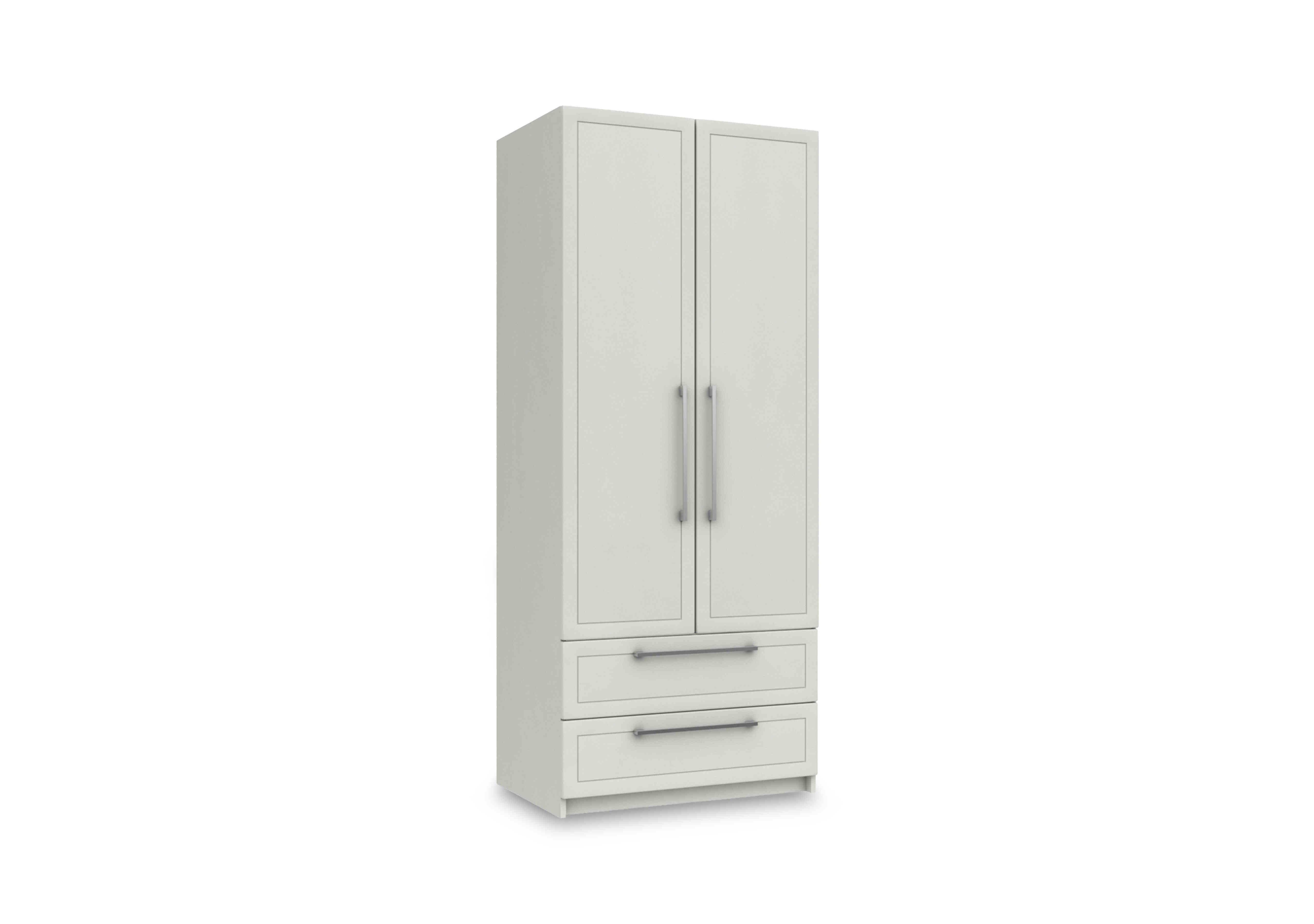 Bexley 2 Door Combi Wardrobe in White Gloss on Furniture Village