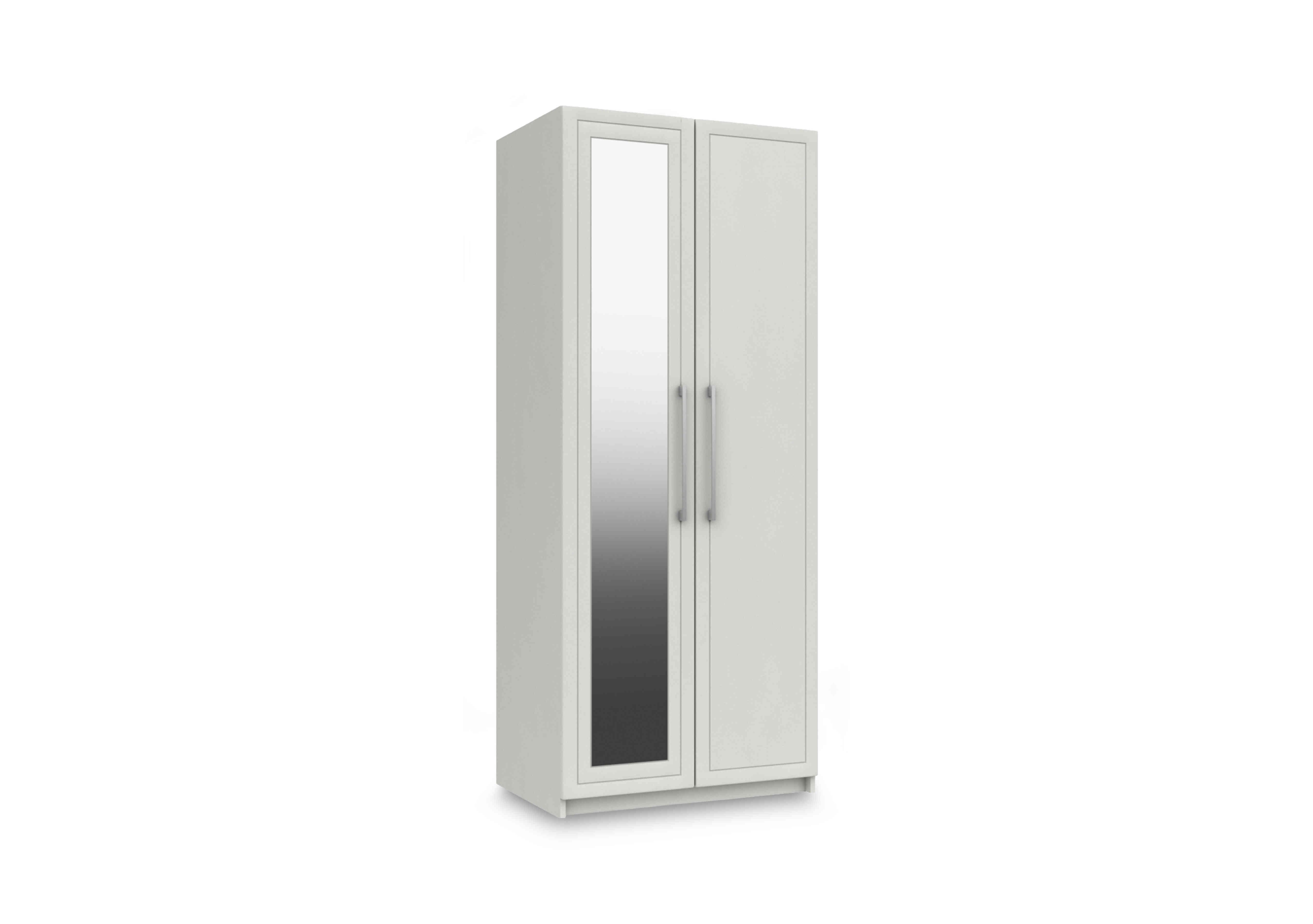 Bexley 2 Door Wardrobe with Mirror Door in White Gloss on Furniture Village