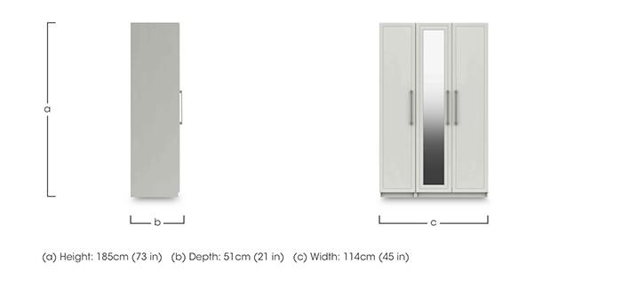 Bexley 3 Door Wardrobe with Mirror Door in  on Furniture Village