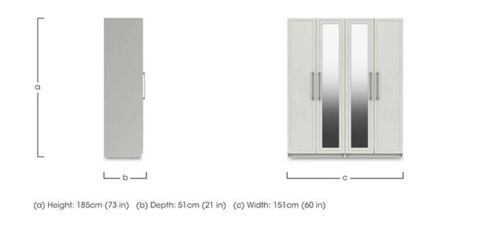 Bexley 4 Door Wardrobe With 2 Mirror Doors in  on Furniture Village